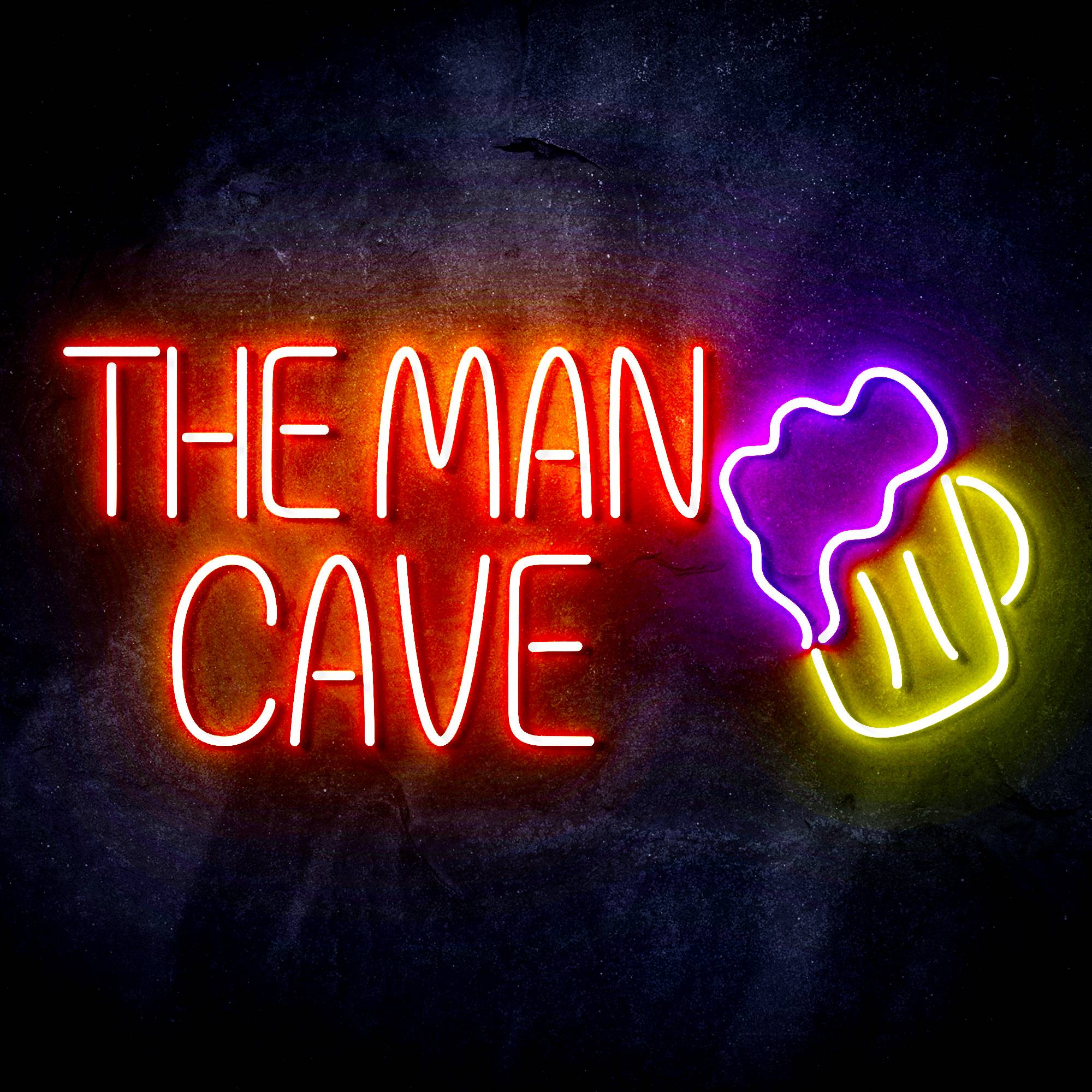 The Man Cave with Beer Mug LED Neon Sign