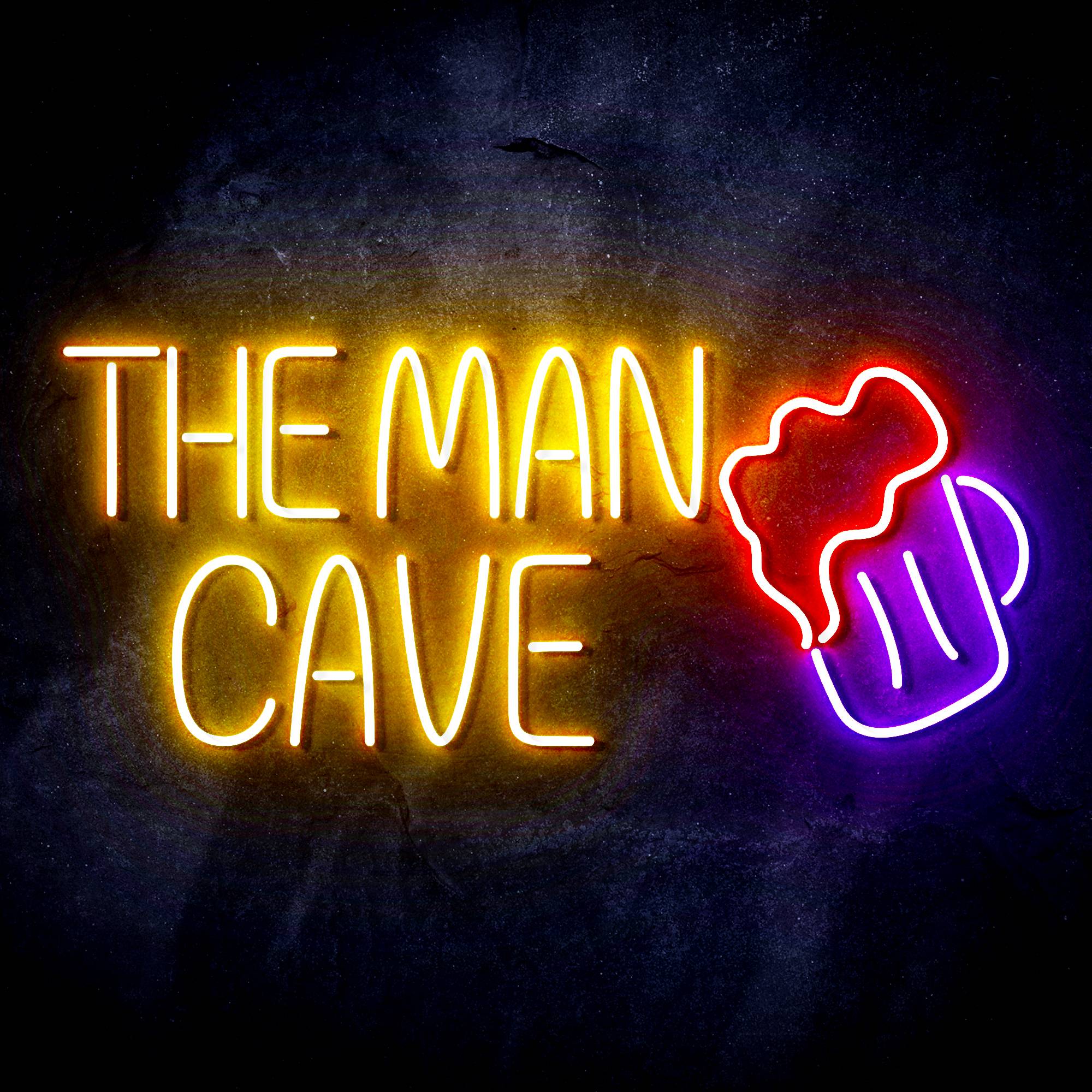 The Man Cave with Beer Mug LED Neon Sign