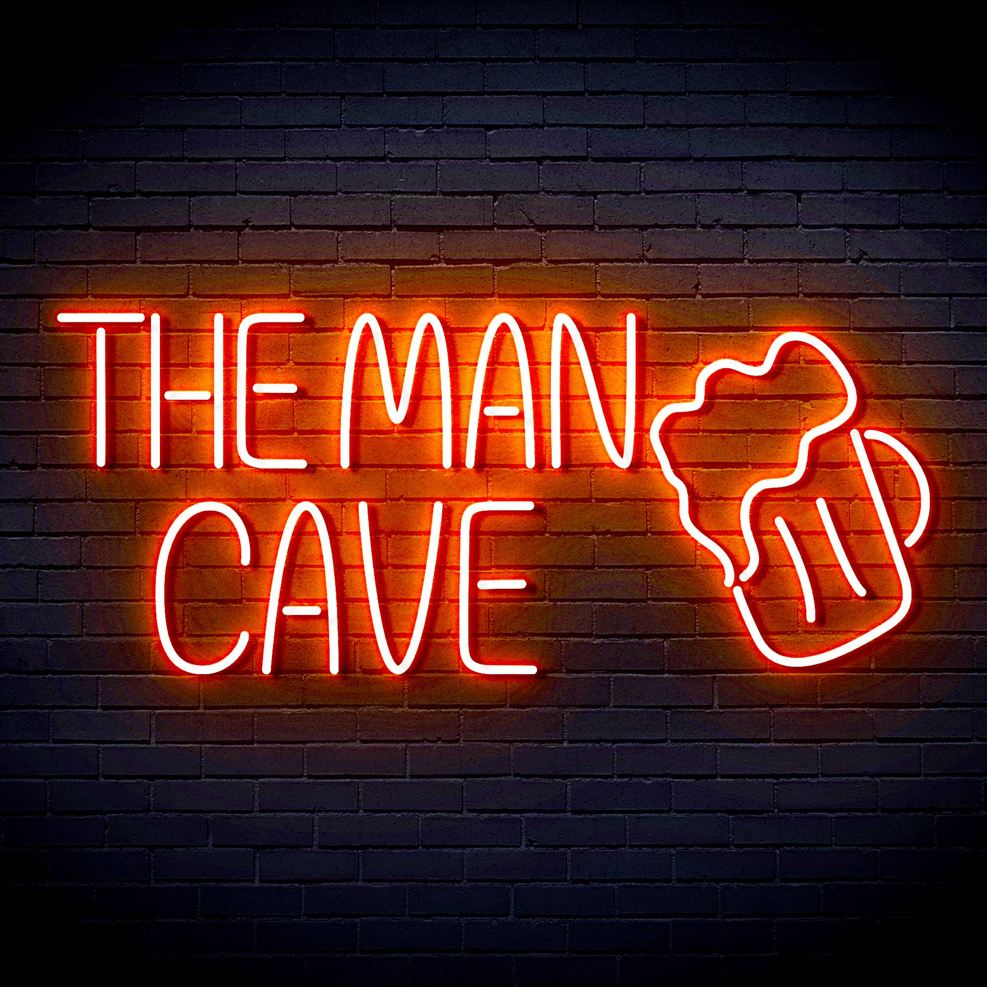 The Man Cave with Beer Mug LED Neon Sign