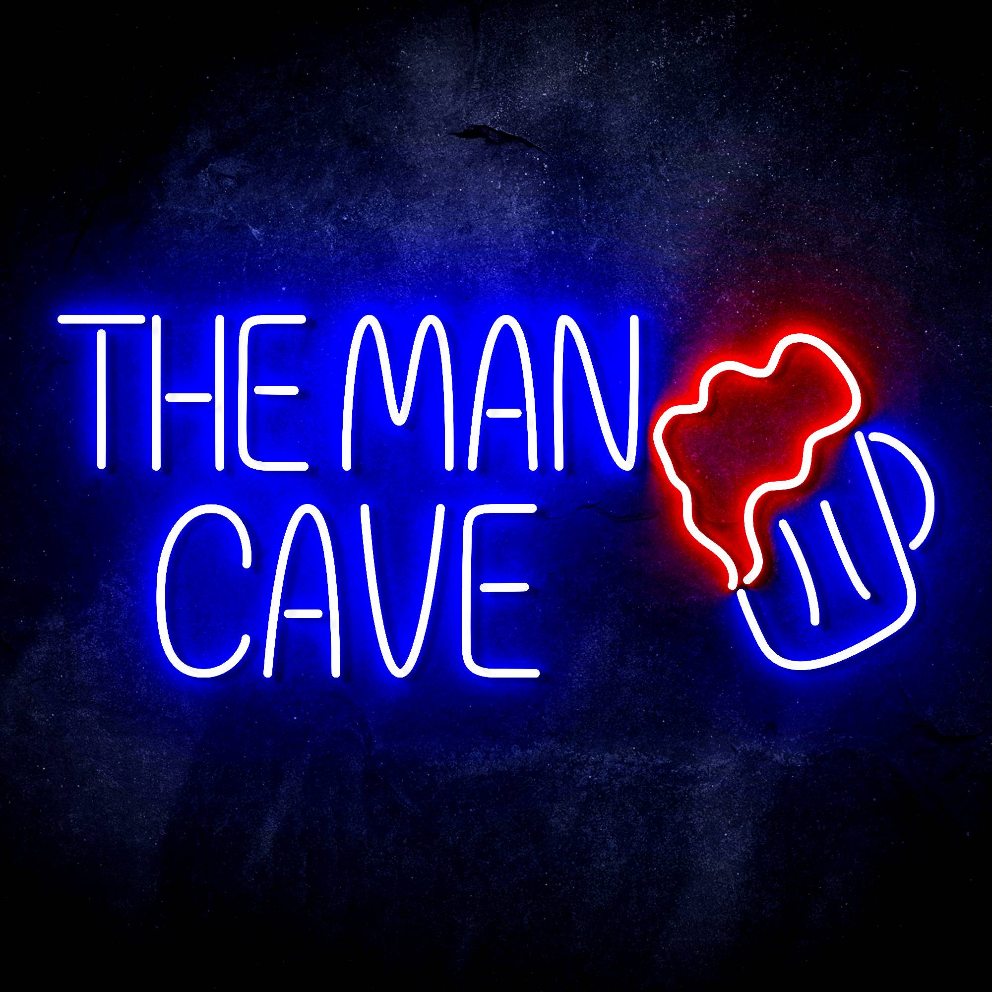 The Man Cave with Beer Mug LED Neon Sign