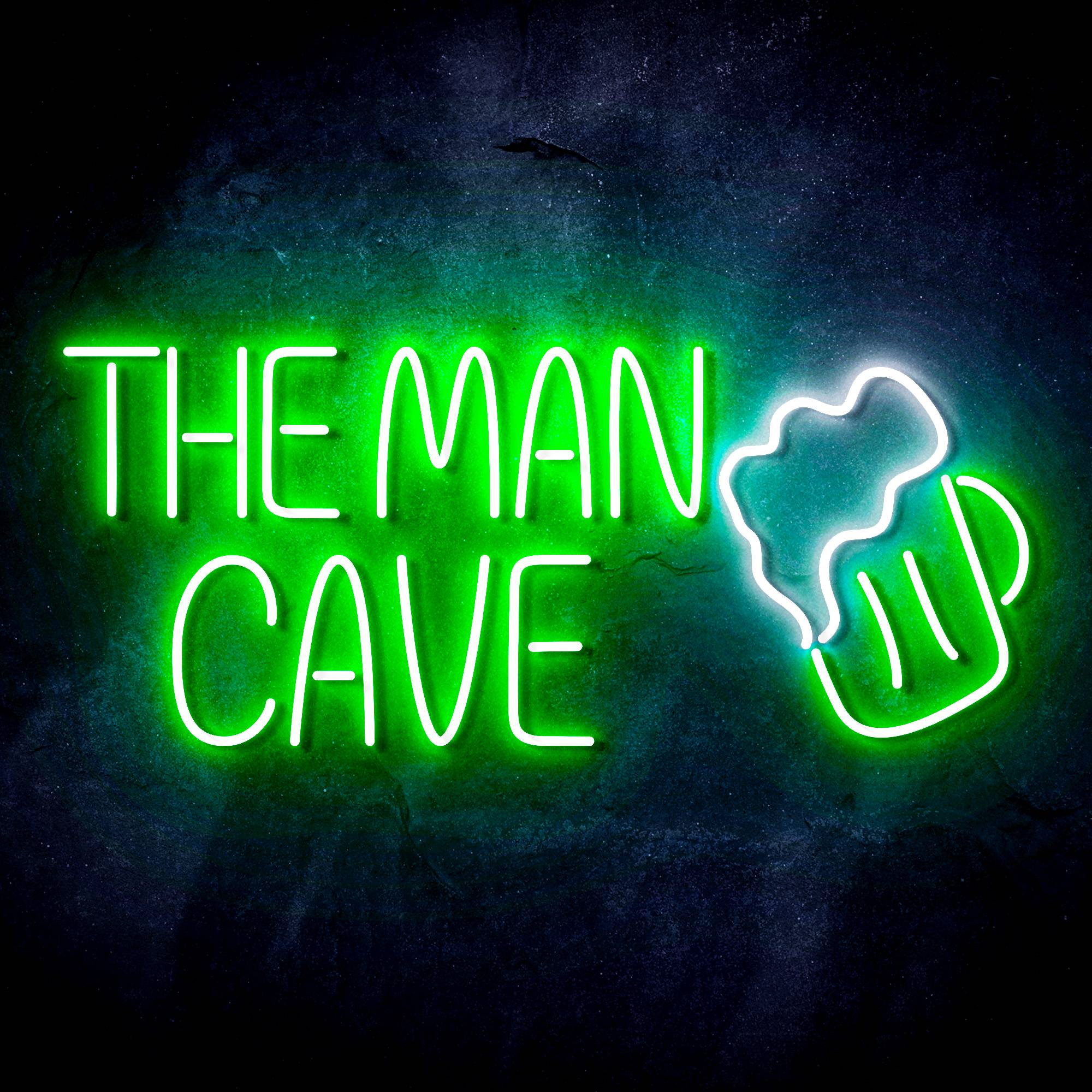 The Man Cave with Beer Mug LED Neon Sign