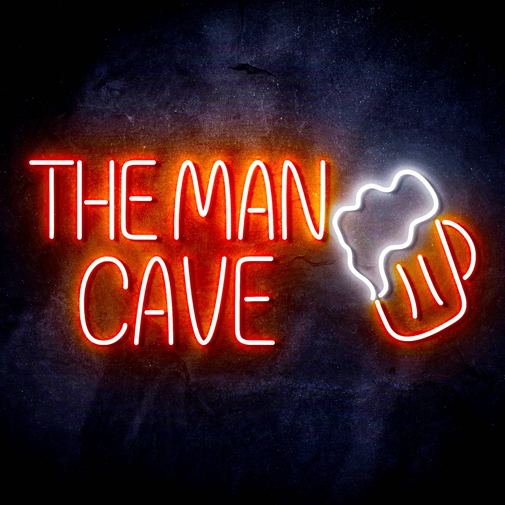 The Man Cave with Beer Mug LED Neon Sign