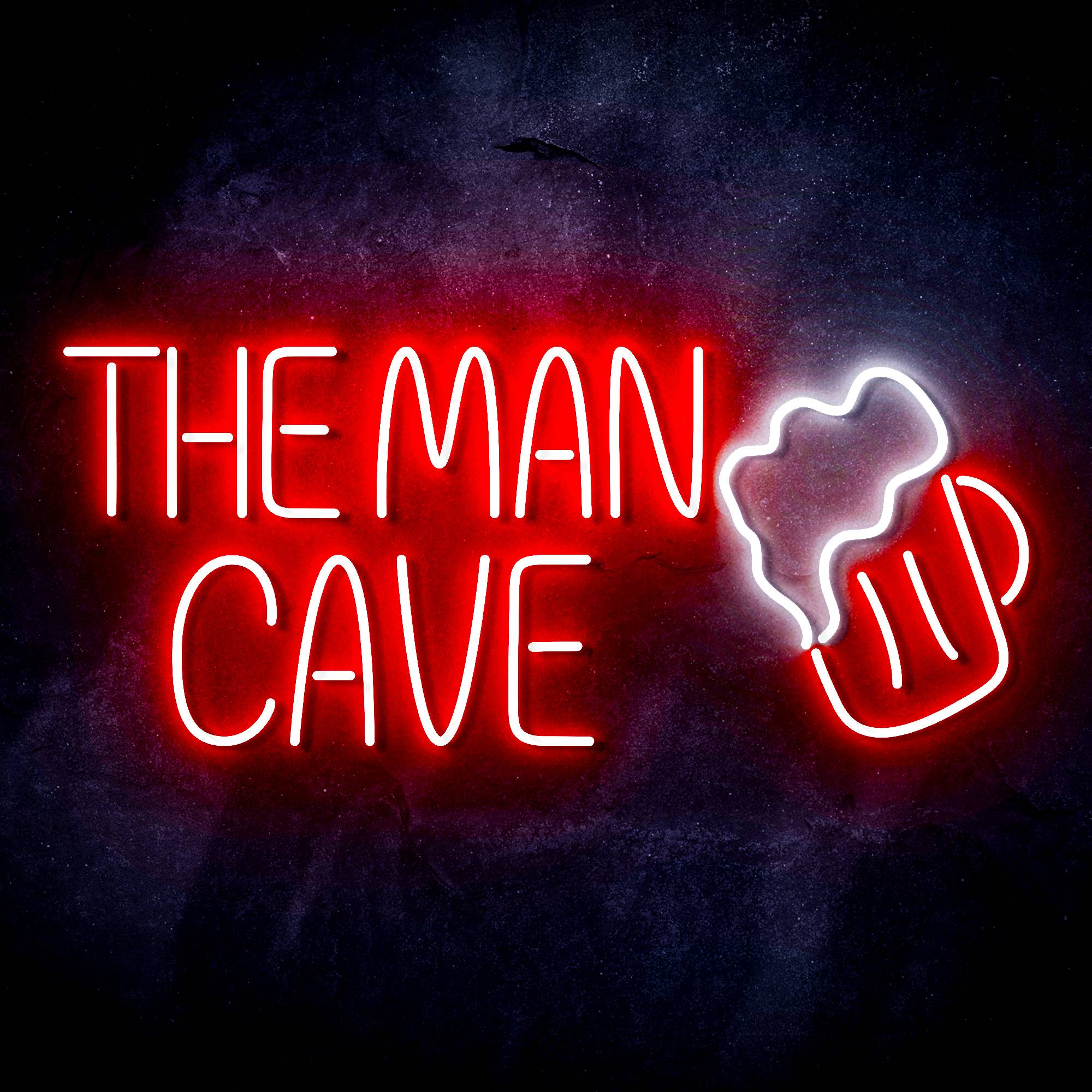 The Man Cave with Beer Mug LED Neon Sign