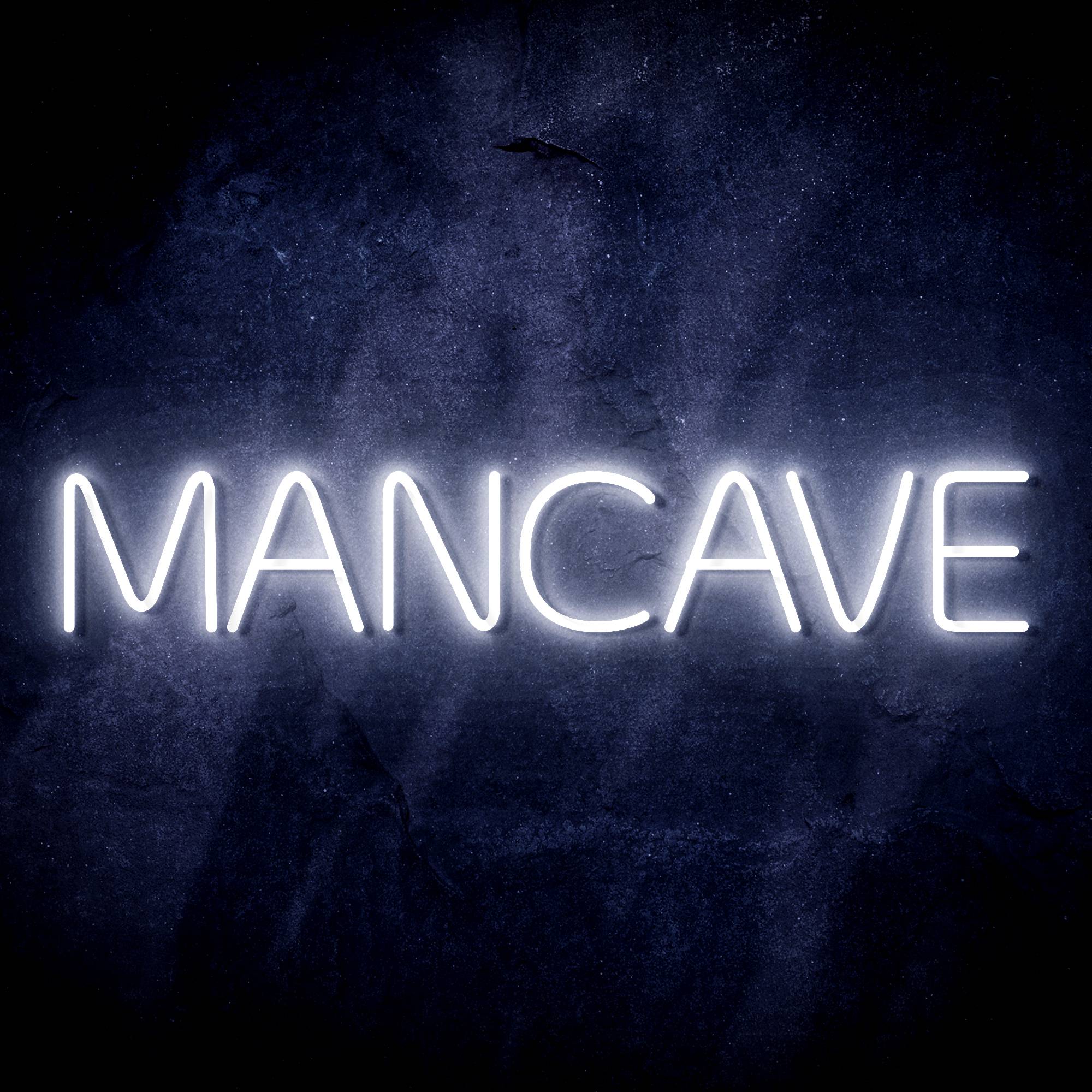 "MANCAVE" Text Quote LED Neon Sign