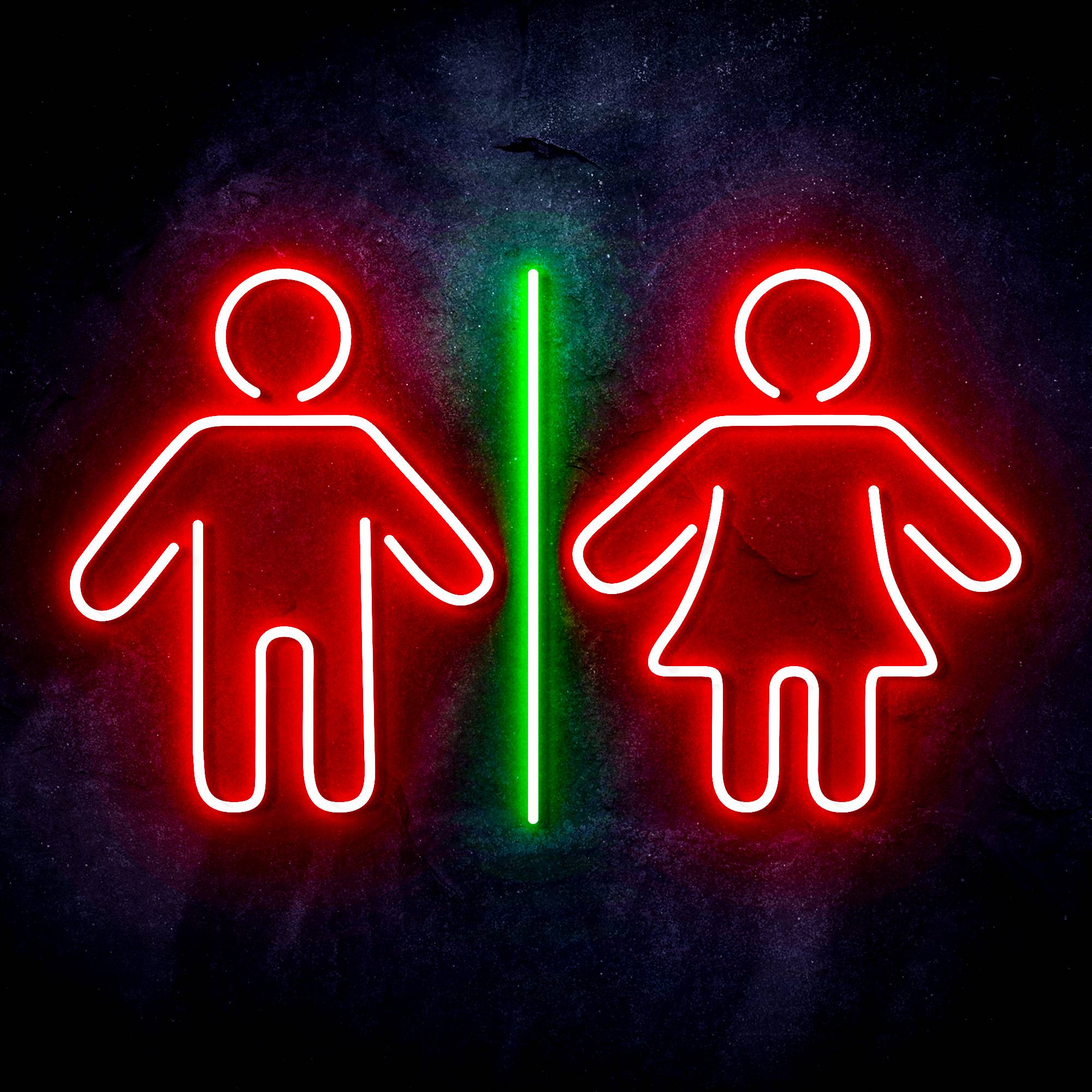 Male and Femal Restroom Toilet Washroom LED Neon Sign