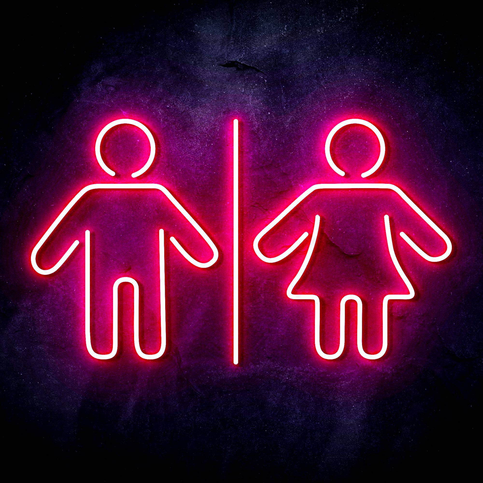 Male and Femal Restroom Toilet Washroom LED Neon Sign