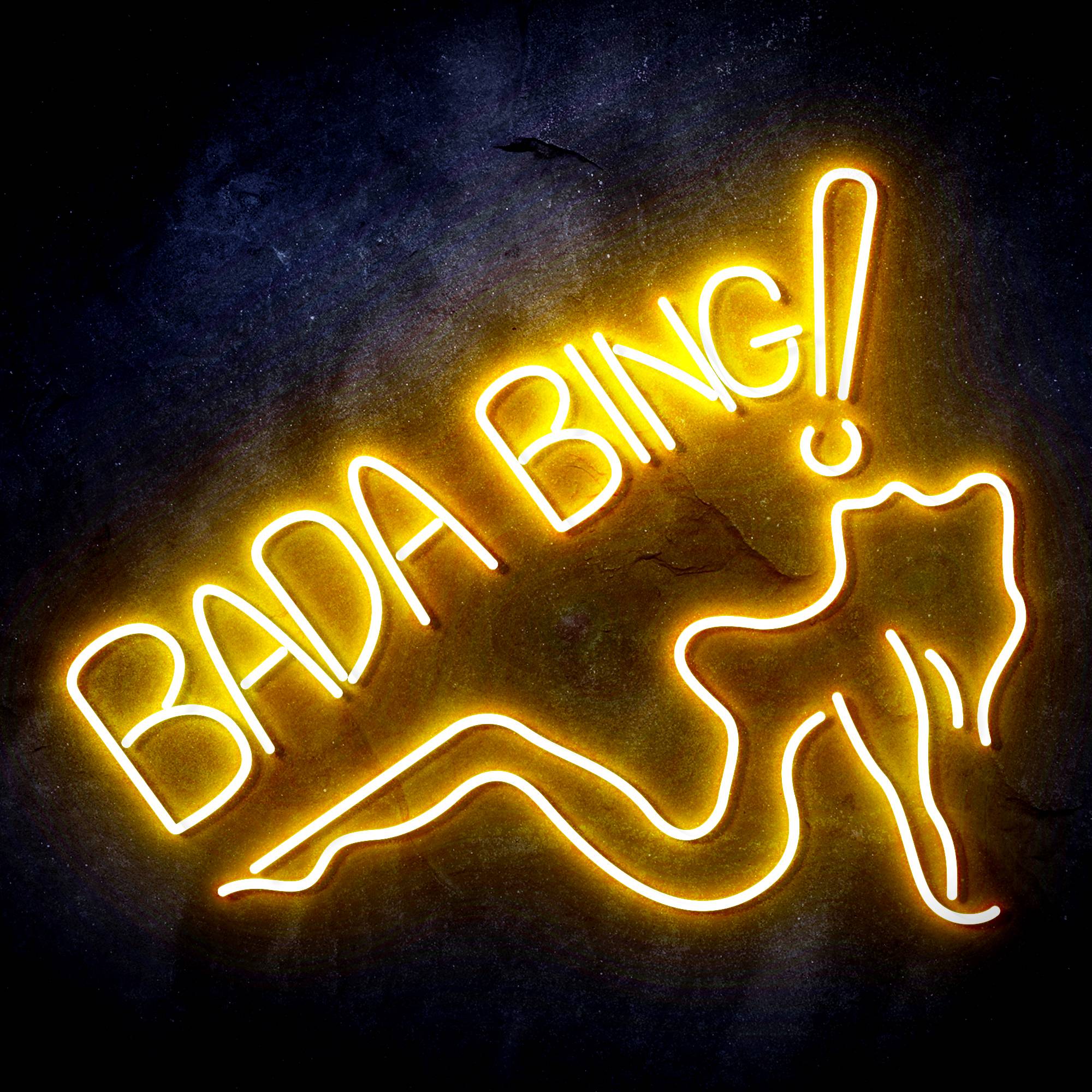 Bada Bing! With Sexy Lady LED Neon Sign