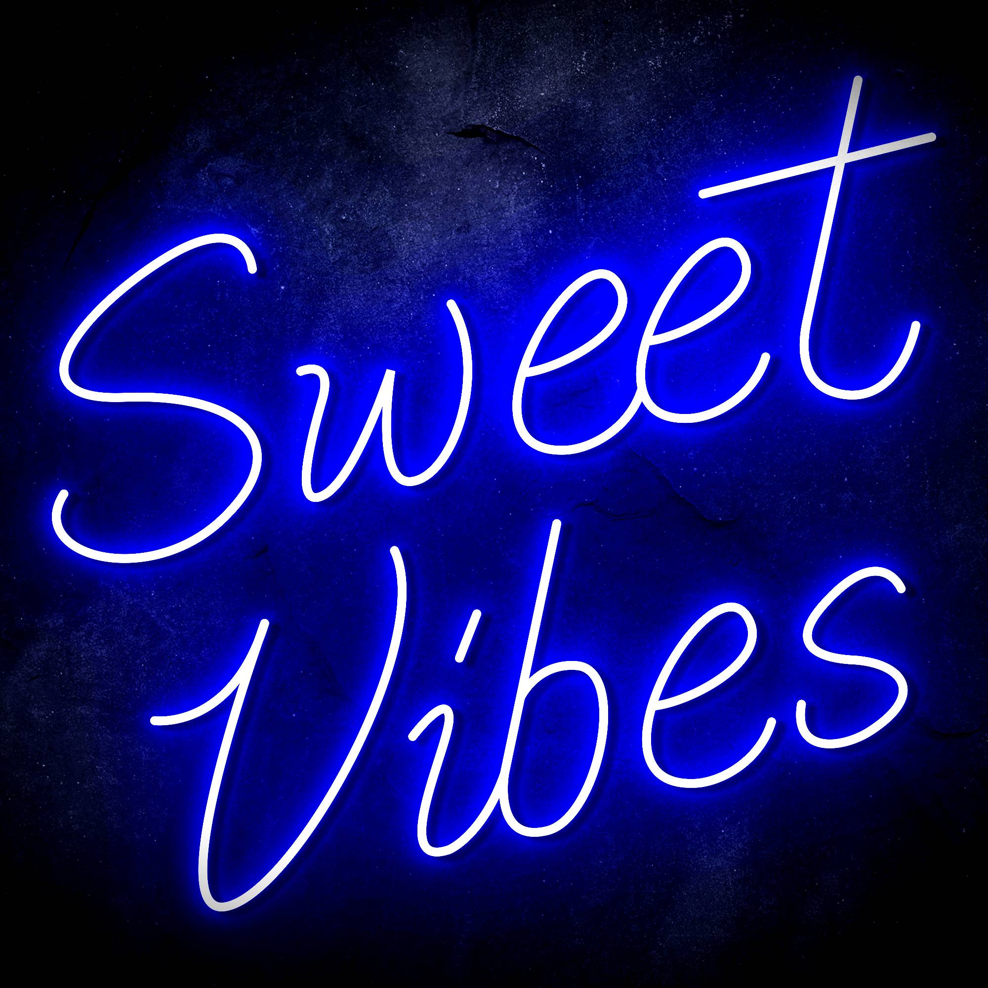 "Sweet Vibes" Text Quote LED Neon Sign