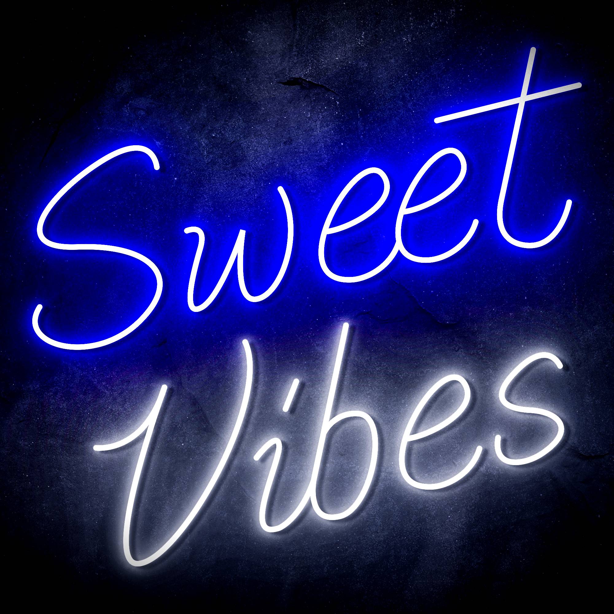 "Sweet Vibes" Text Quote LED Neon Sign