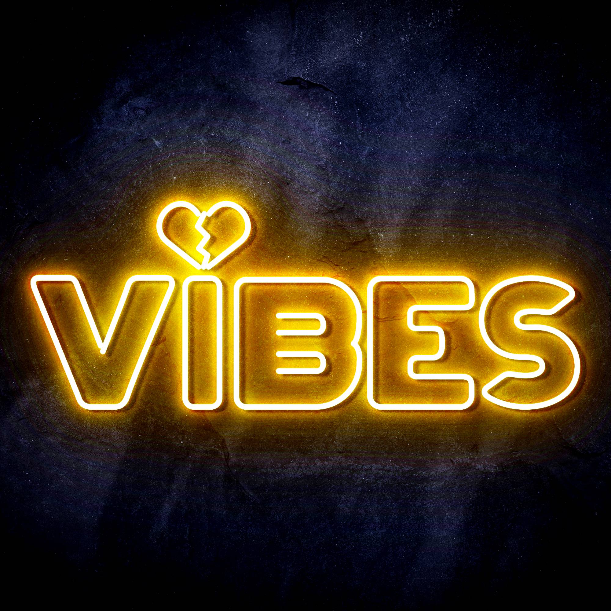 VIBES with Heart LED Neon Sign