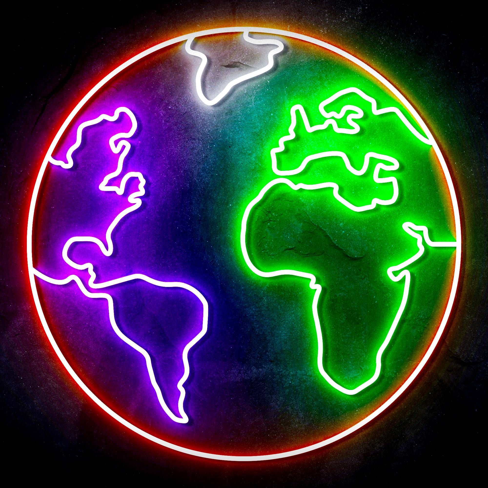 Earth Globe LED Neon Sign