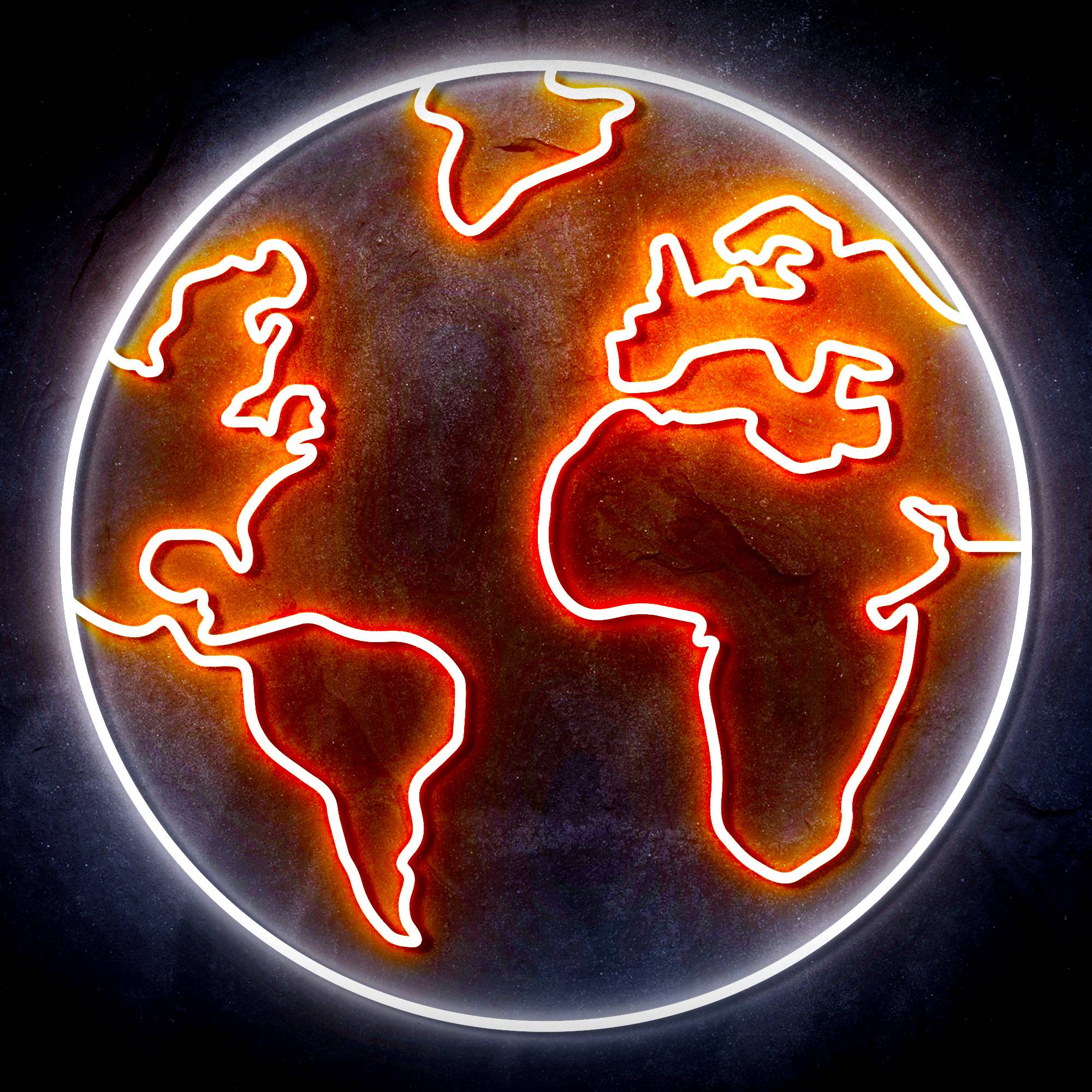Earth Globe LED Neon Sign
