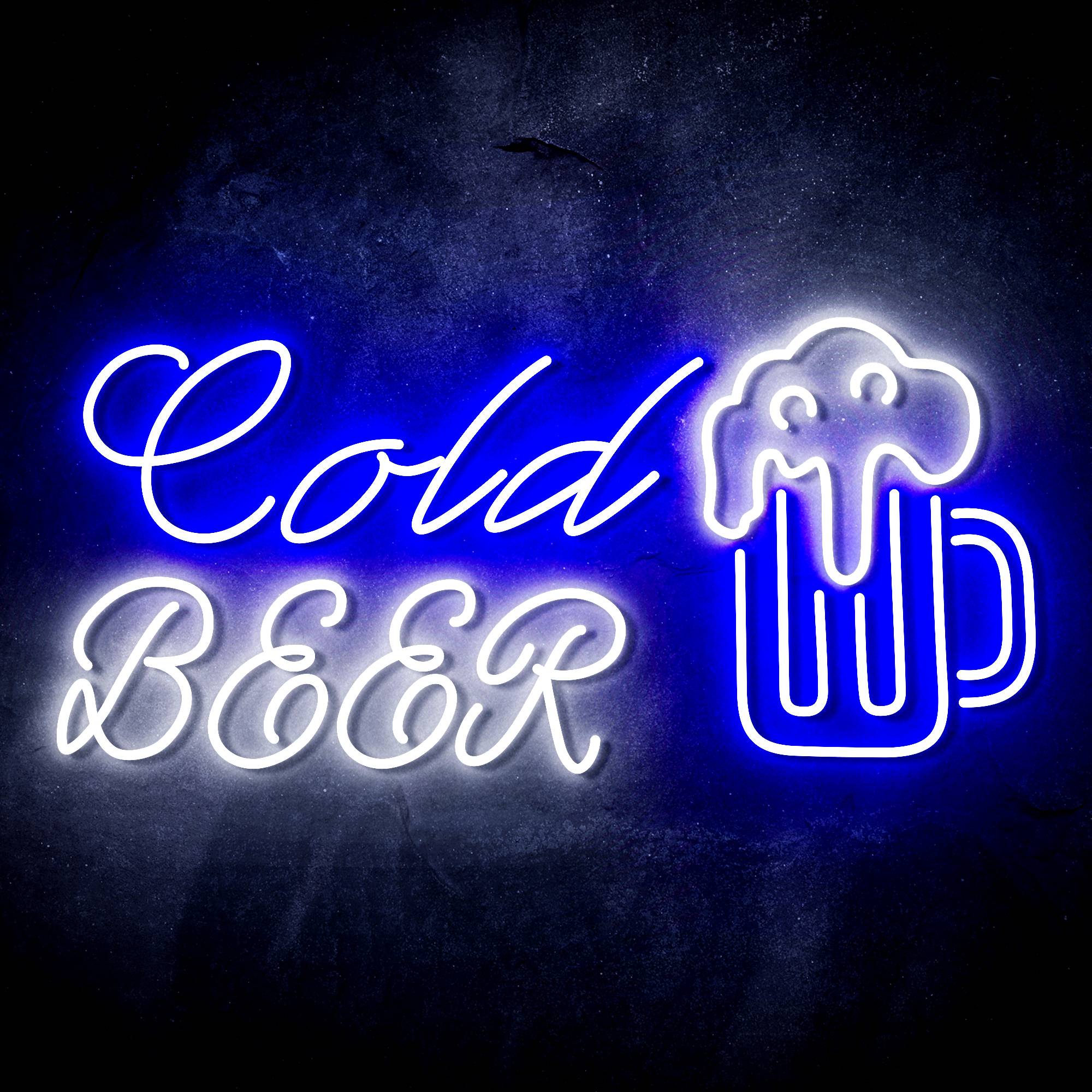 Cold Beer with Beer Mug LED Neon Sign