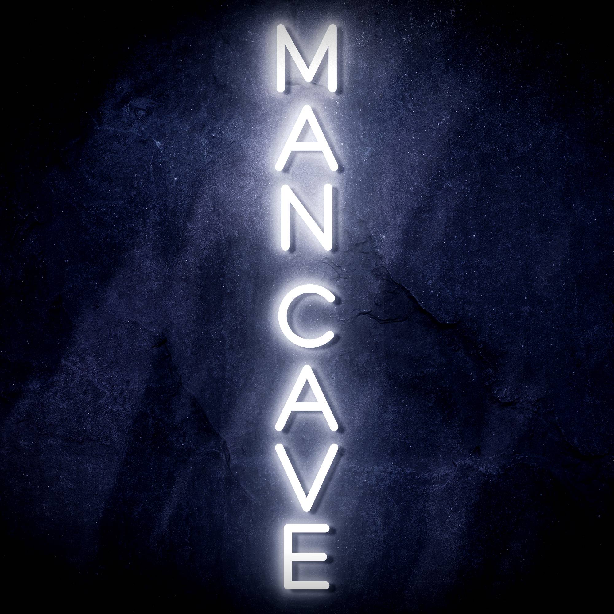 "MAN CAVE" Vertical Text Quote LED Neon Sign