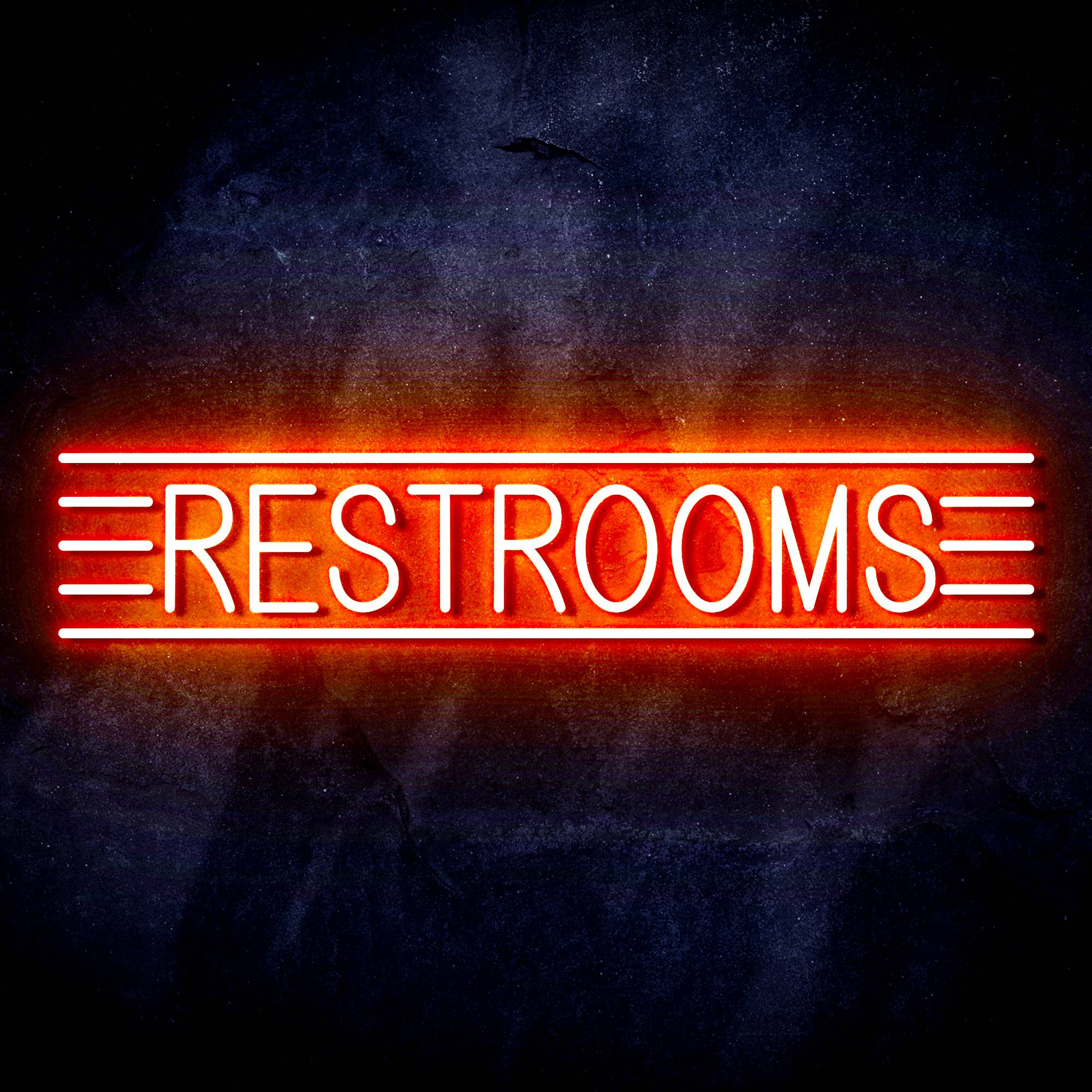 "RESTROOMS" Text Quote LED Neon Sign
