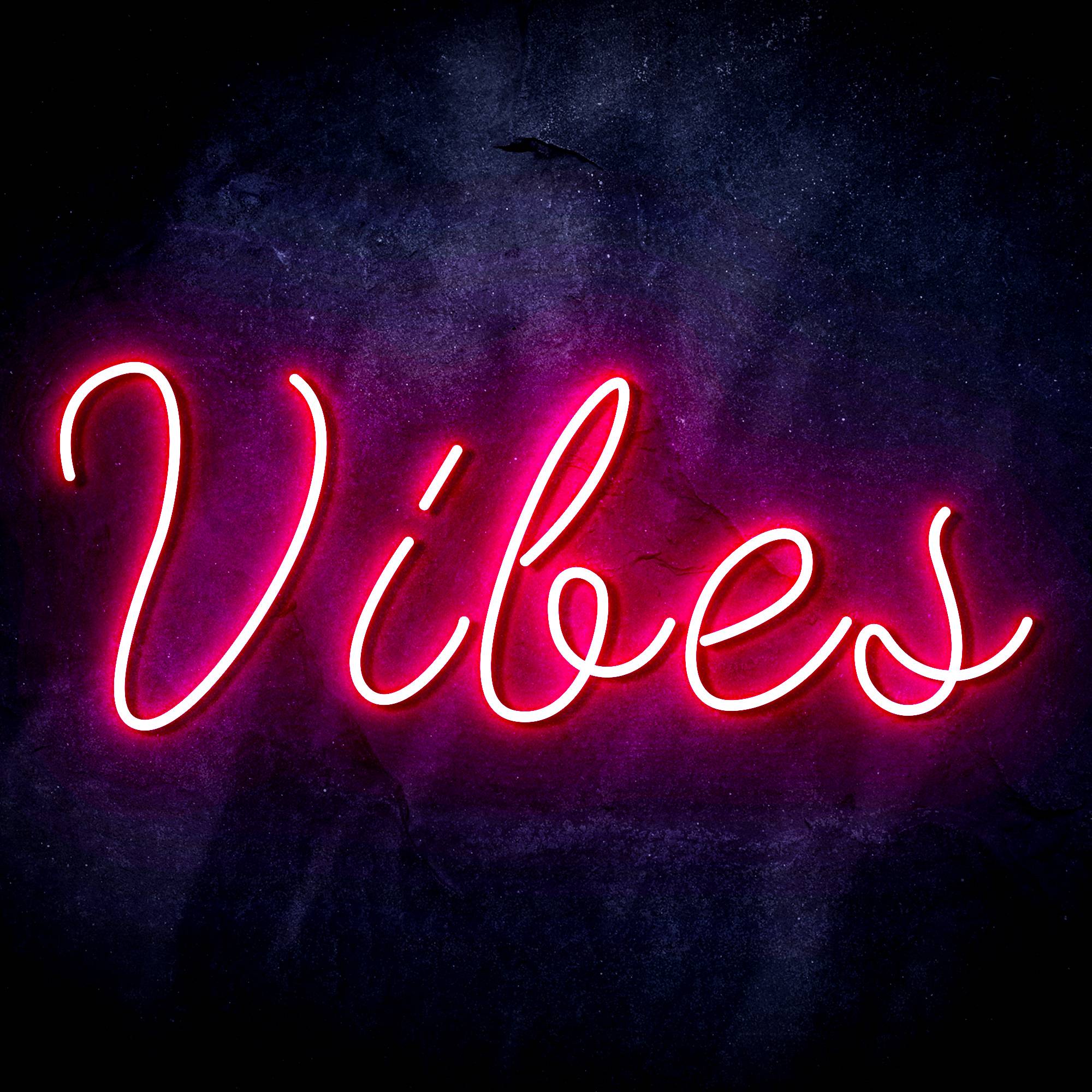 "Vibes" Text Quote LED Neon Sign