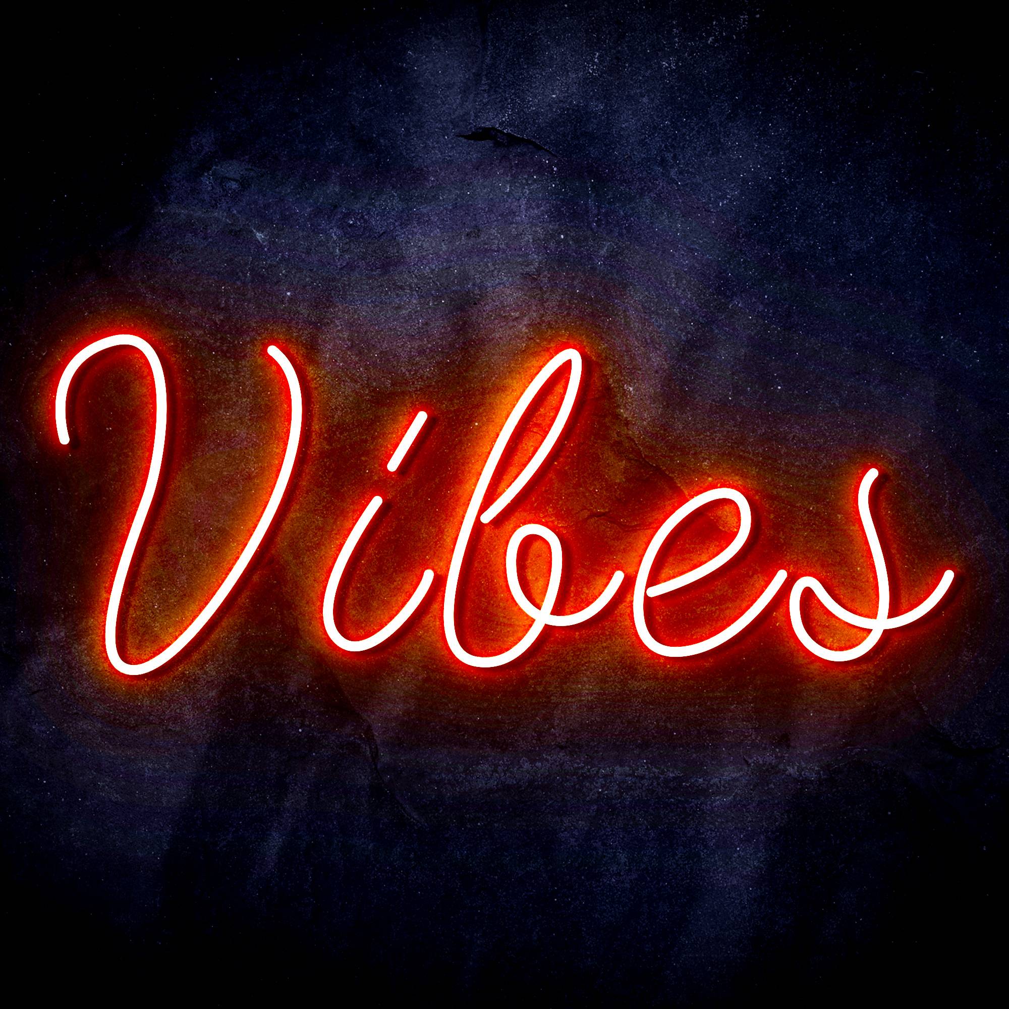 "Vibes" Text Quote LED Neon Sign