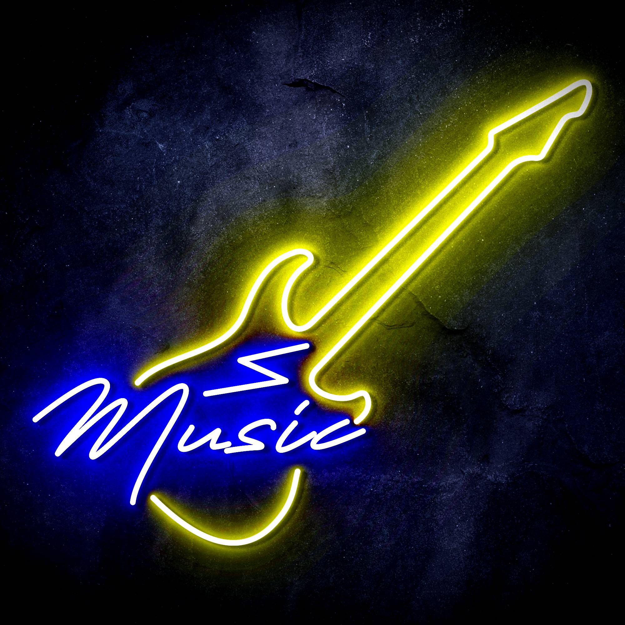 Music with Guitar LED Neon Sign