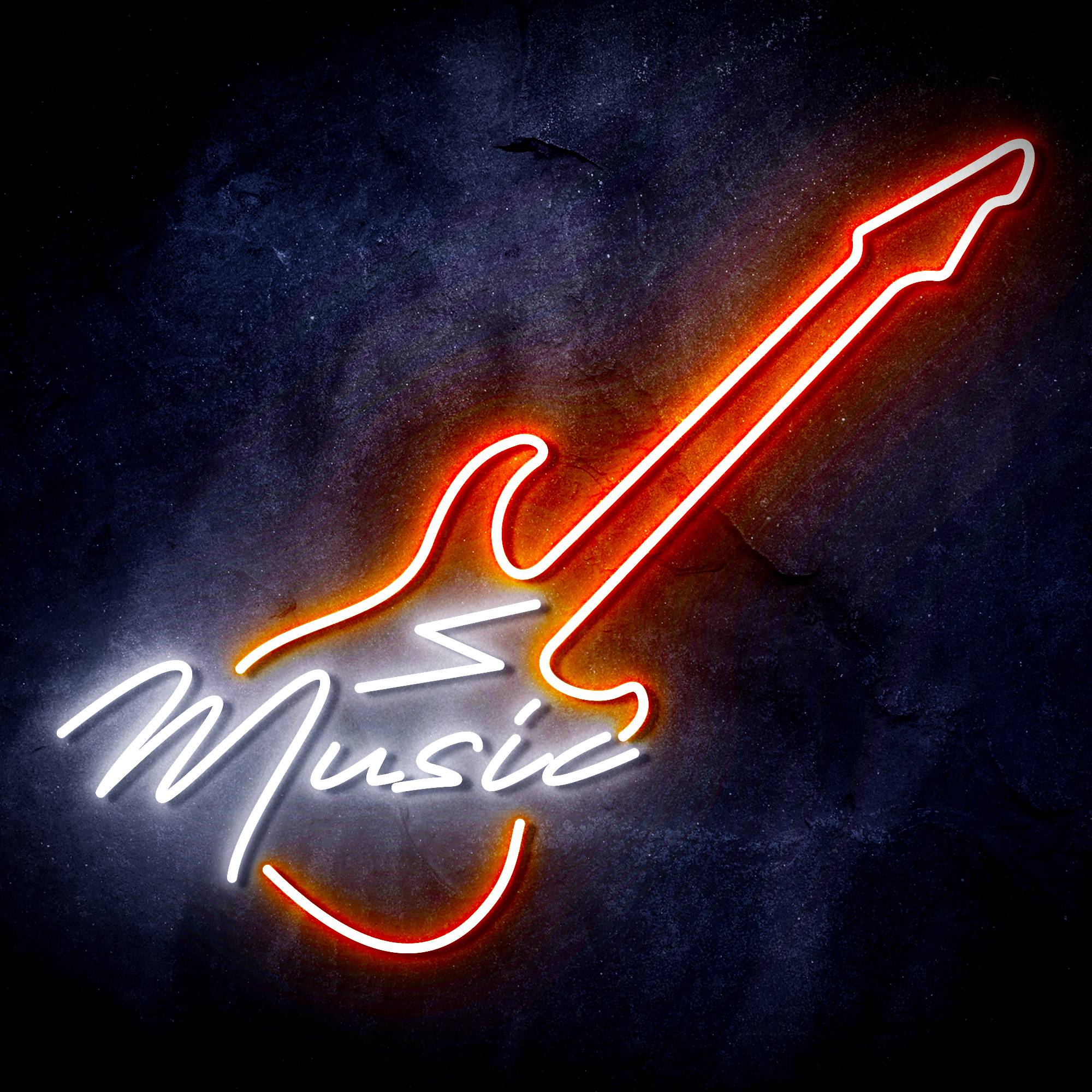 Music with Guitar LED Neon Sign
