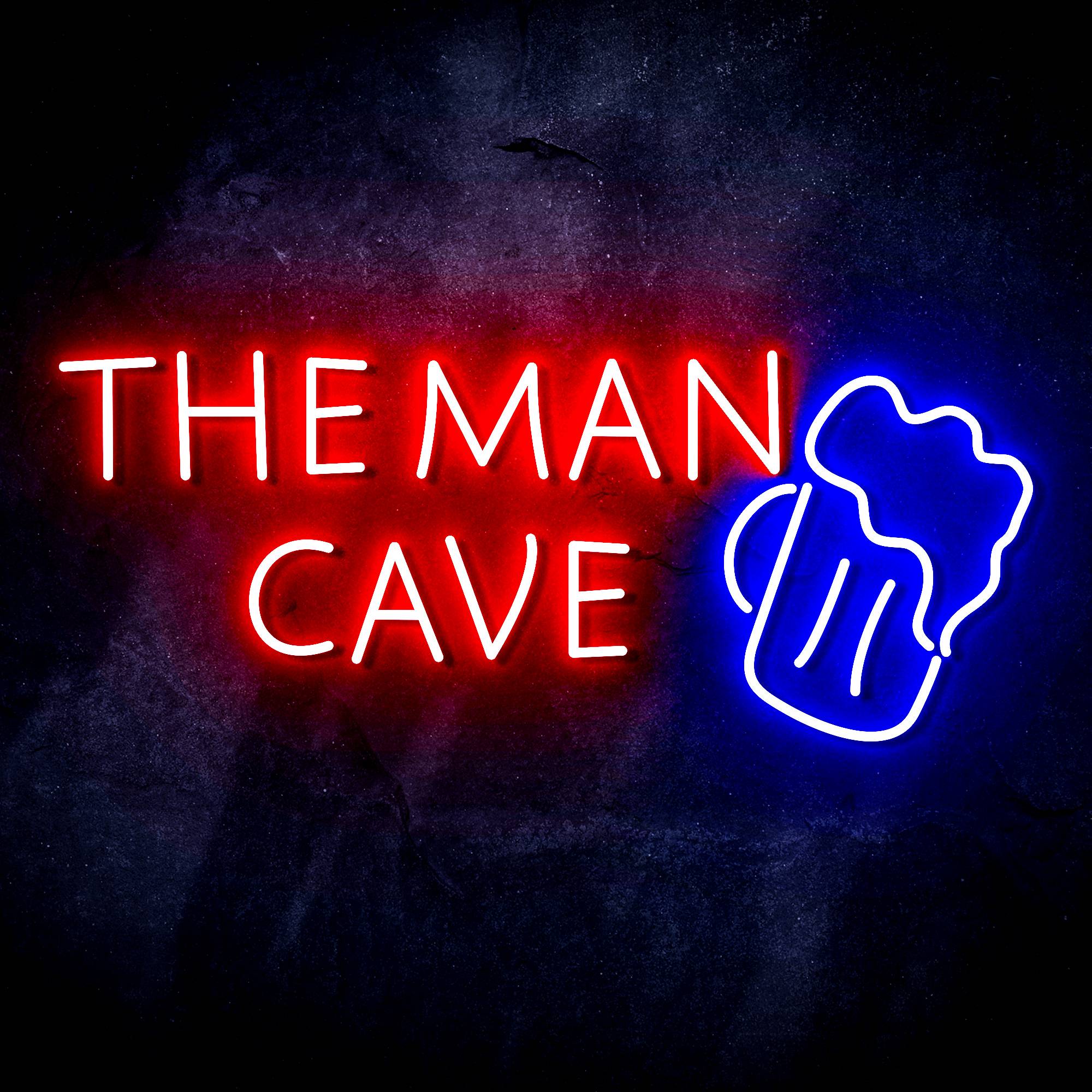 The Man Cave with Beer Mug Signage LED Neon Sign