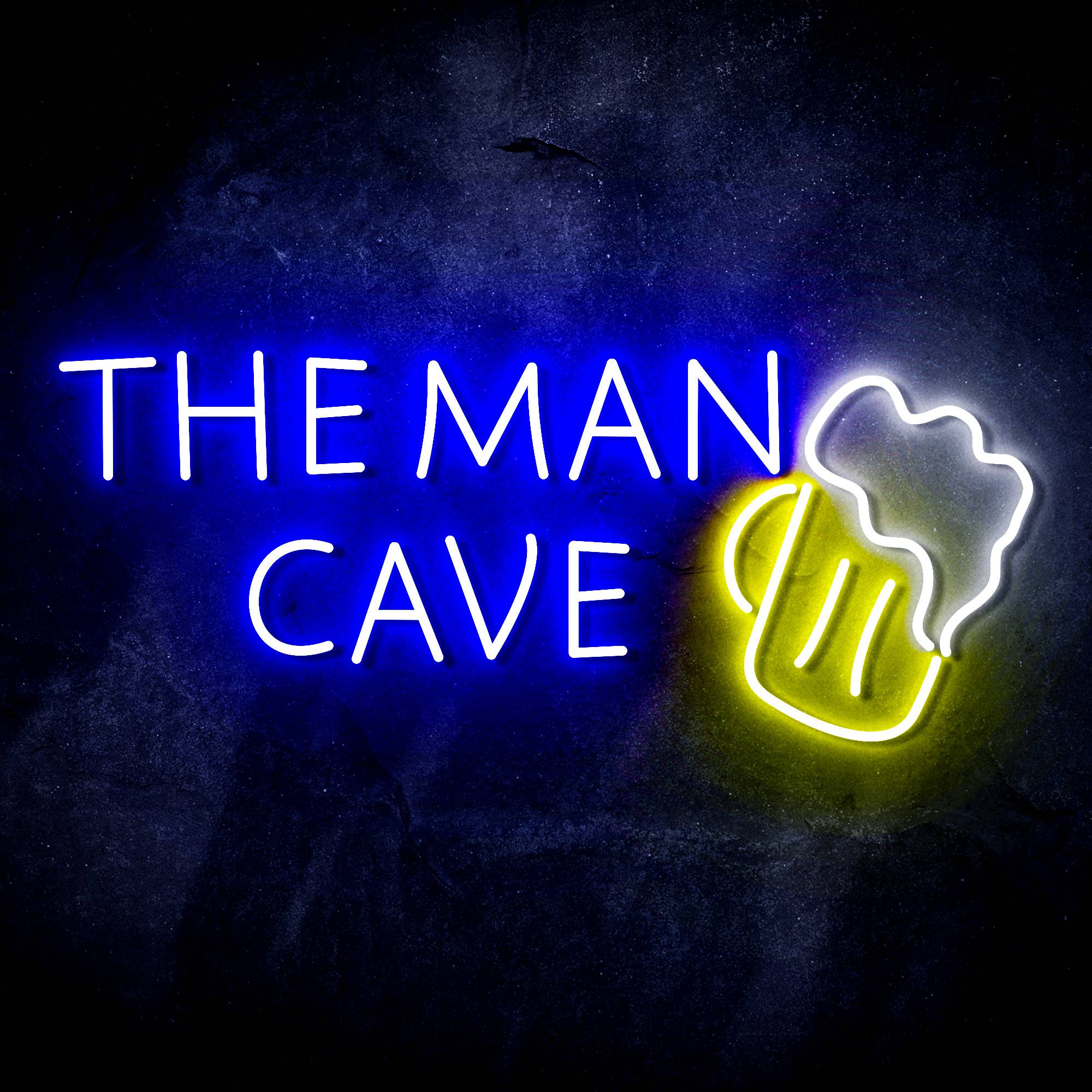 The Man Cave with Beer Mug Signage LED Neon Sign