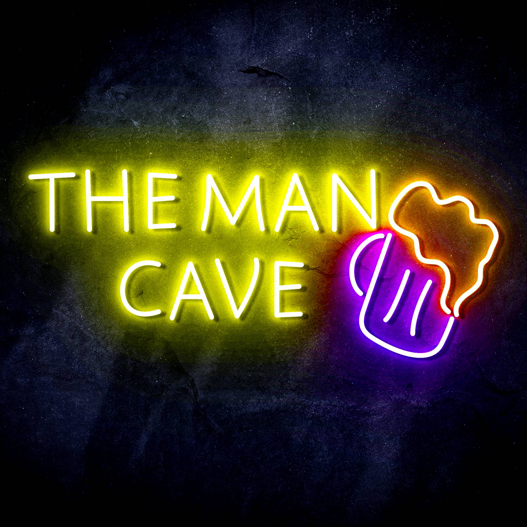 The Man Cave with Beer Mug Signage LED Neon Sign