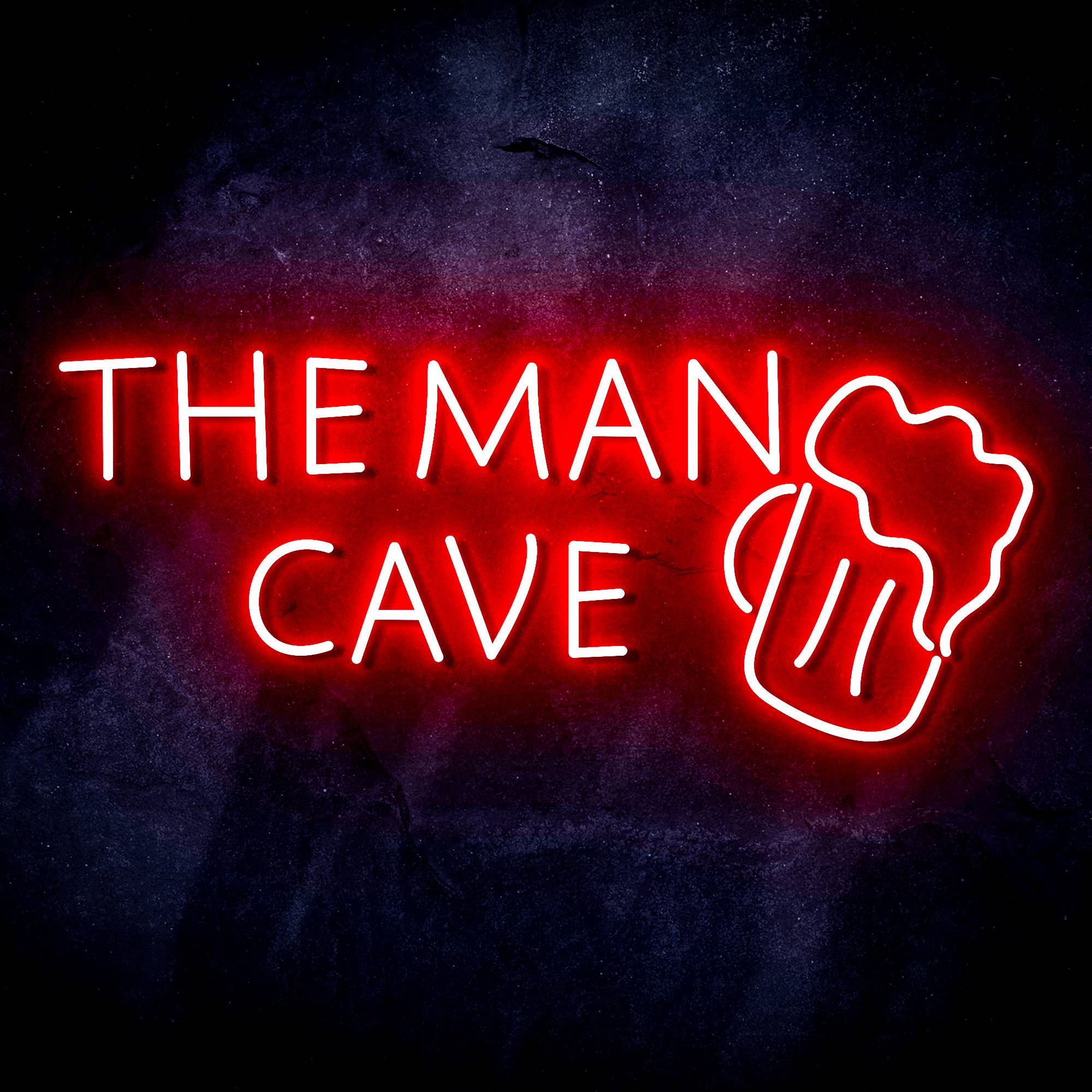 The Man Cave with Beer Mug Signage LED Neon Sign