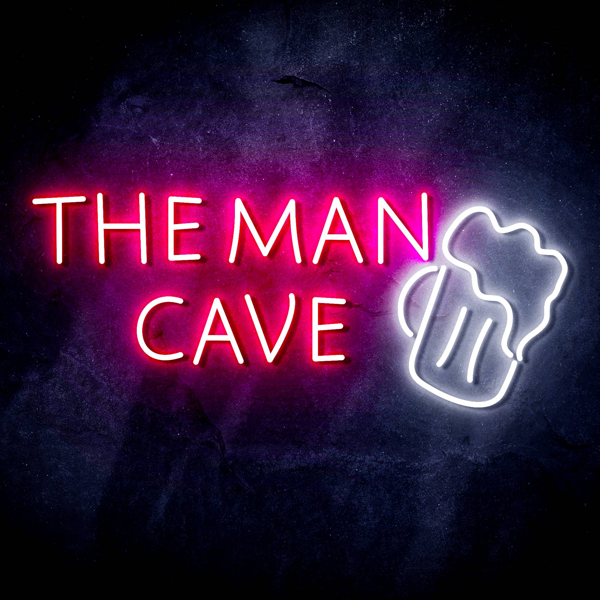 The Man Cave with Beer Mug Signage LED Neon Sign