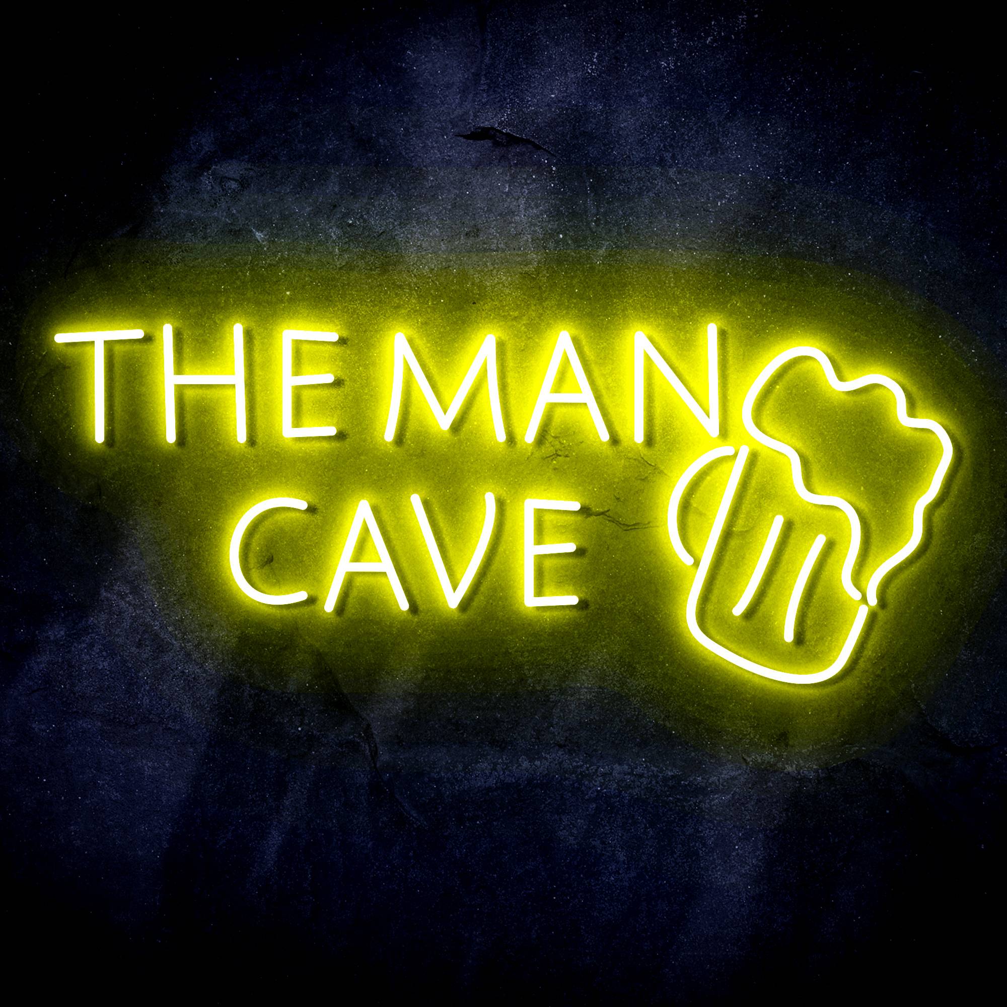 The Man Cave with Beer Mug Signage LED Neon Sign