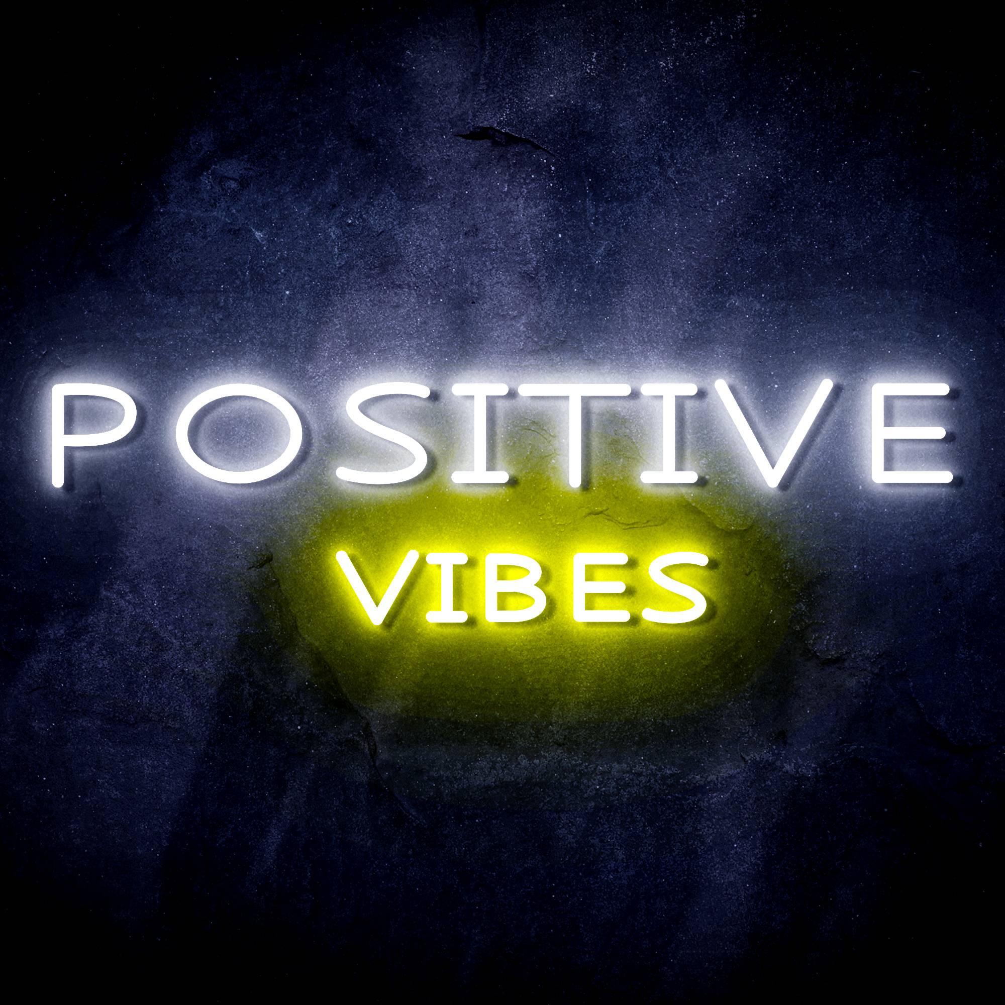"POSITIVE VIBES" Text Quote LED Neon Sign