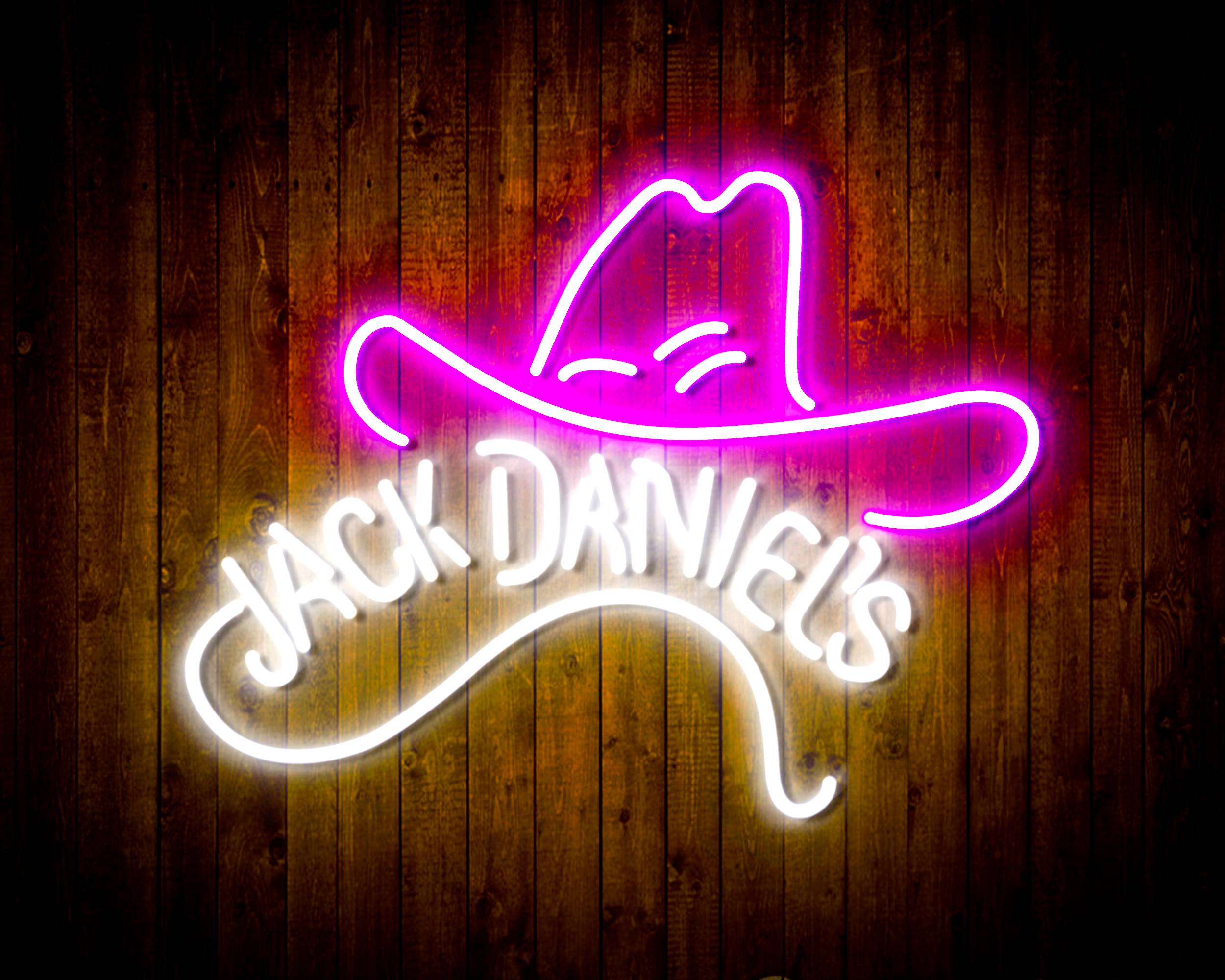Jack Daniel's with Hat Bar Neon LED Sign