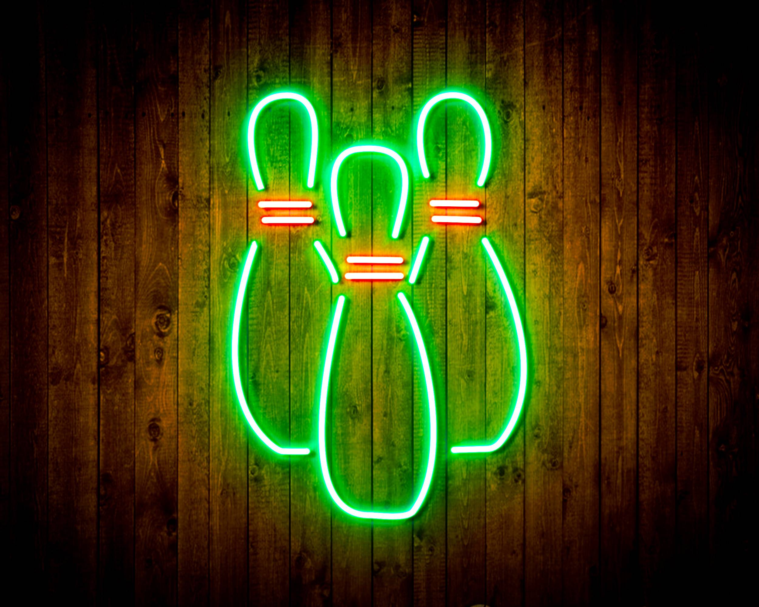 Bowling for Pabst Blue Ribbon Beer Bar Neon LED Sign