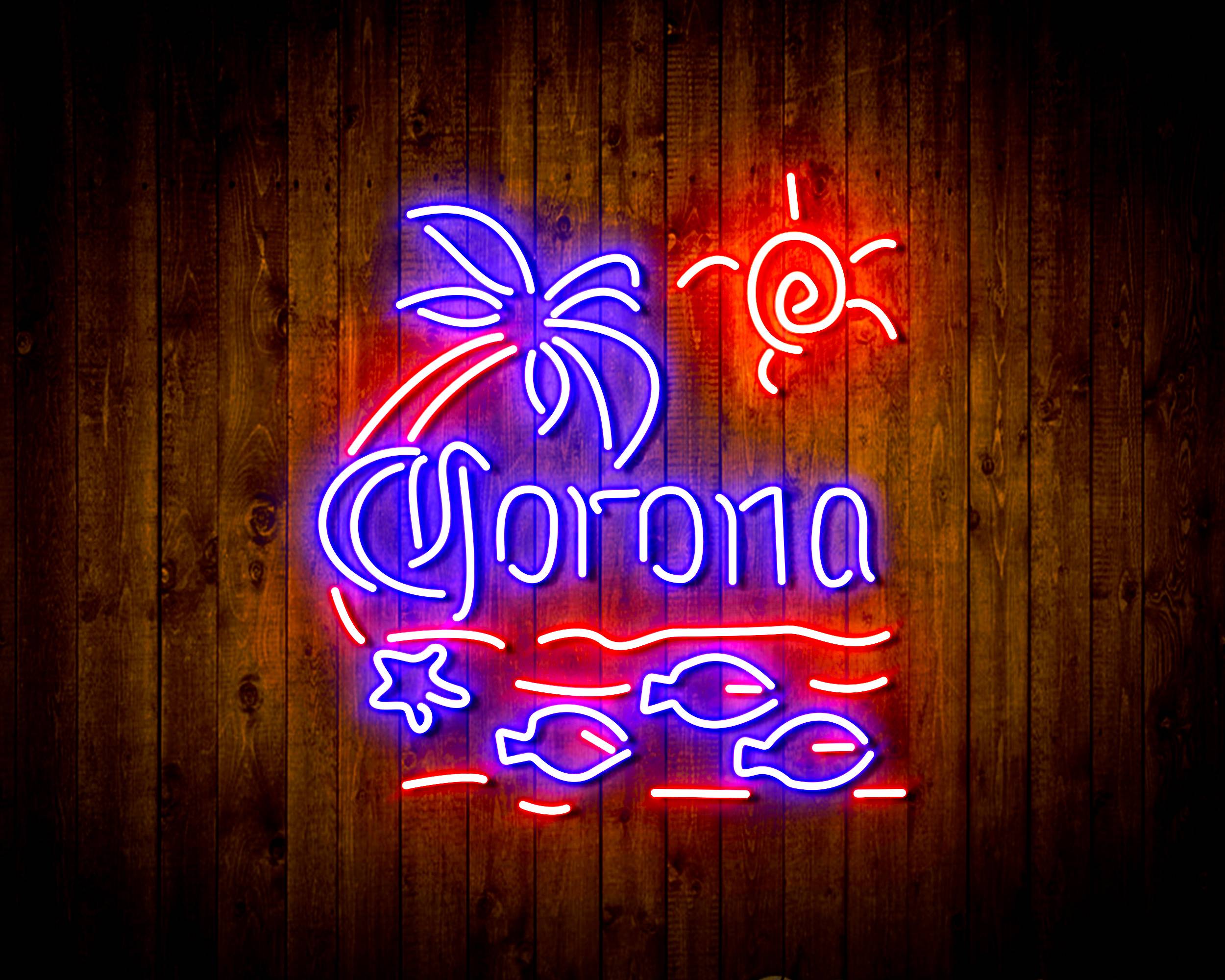 Corona Beach Bar Neon LED Sign