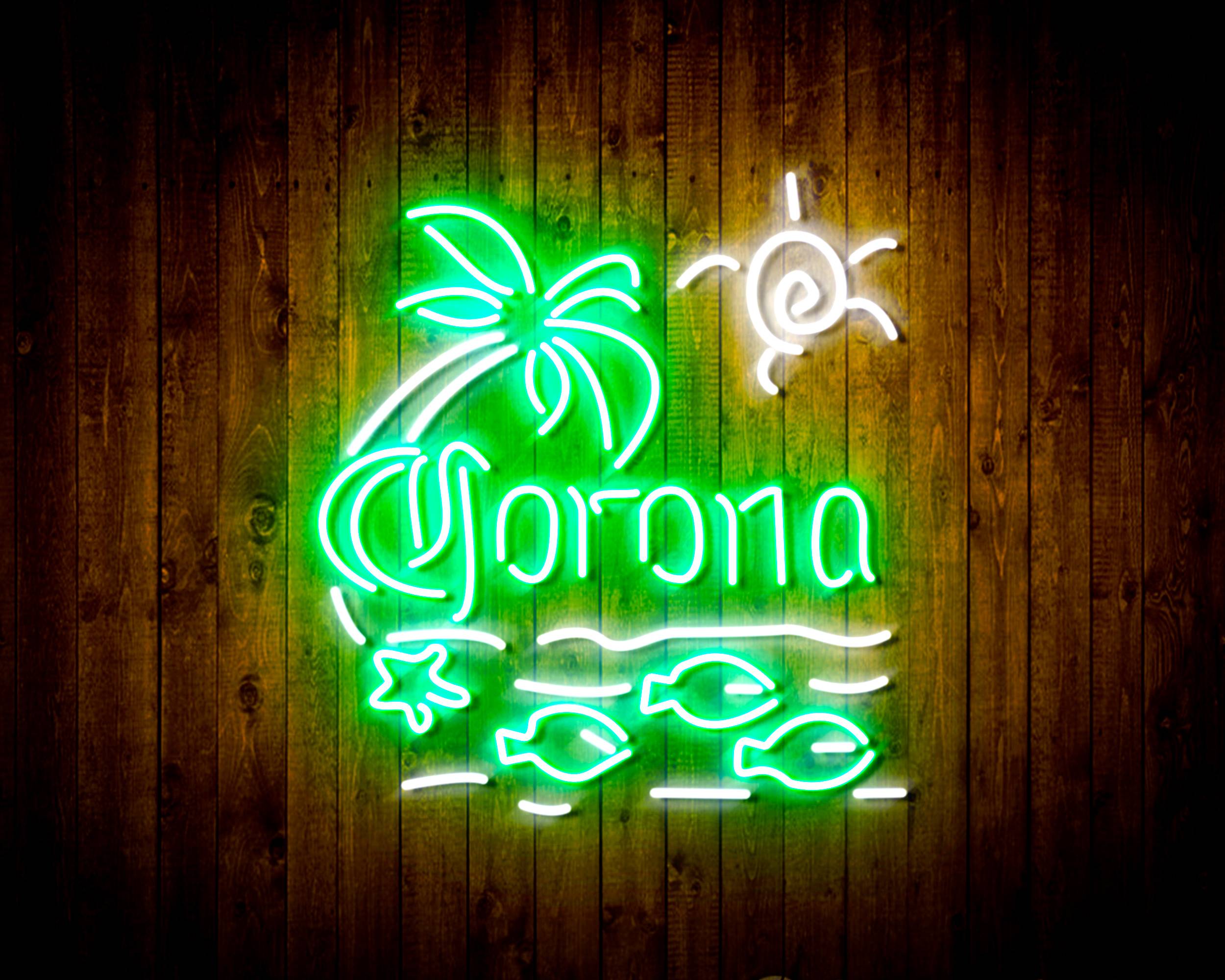 Corona Beach Bar Neon LED Sign