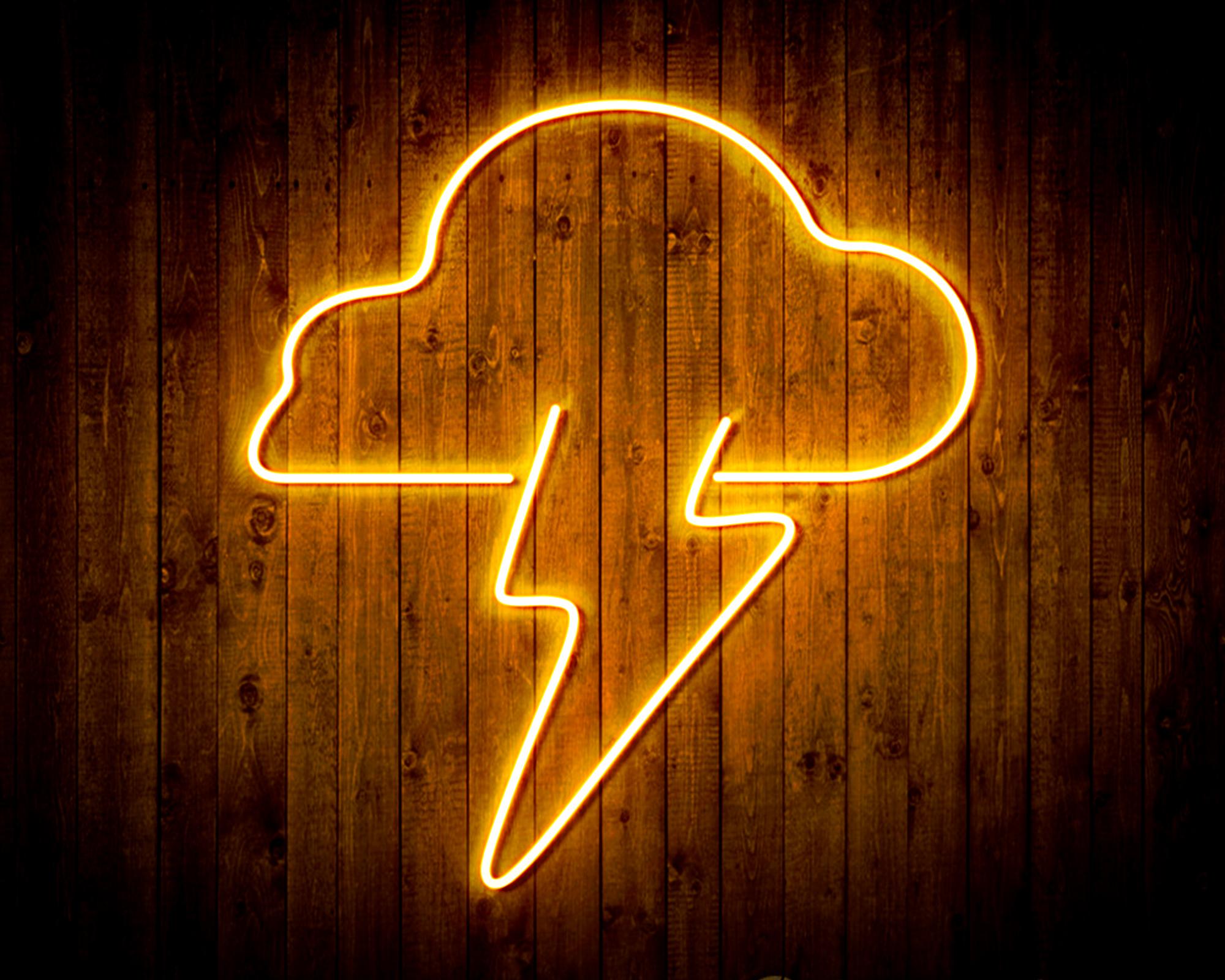 Cloud and Lighting bolt LED Neon Sign Wall Light