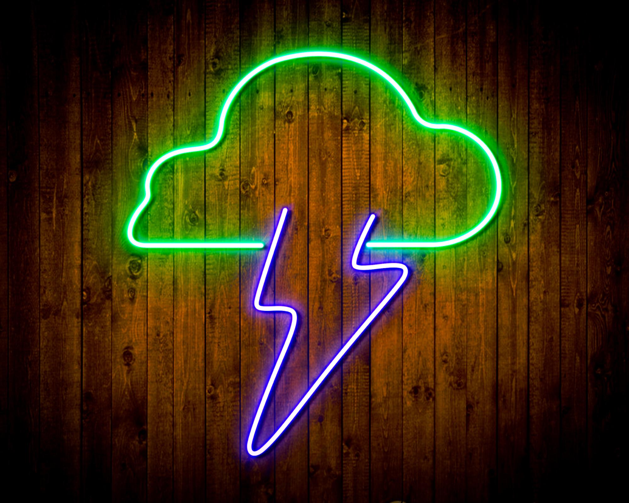 Cloud and Lighting bolt LED Neon Sign Wall Light