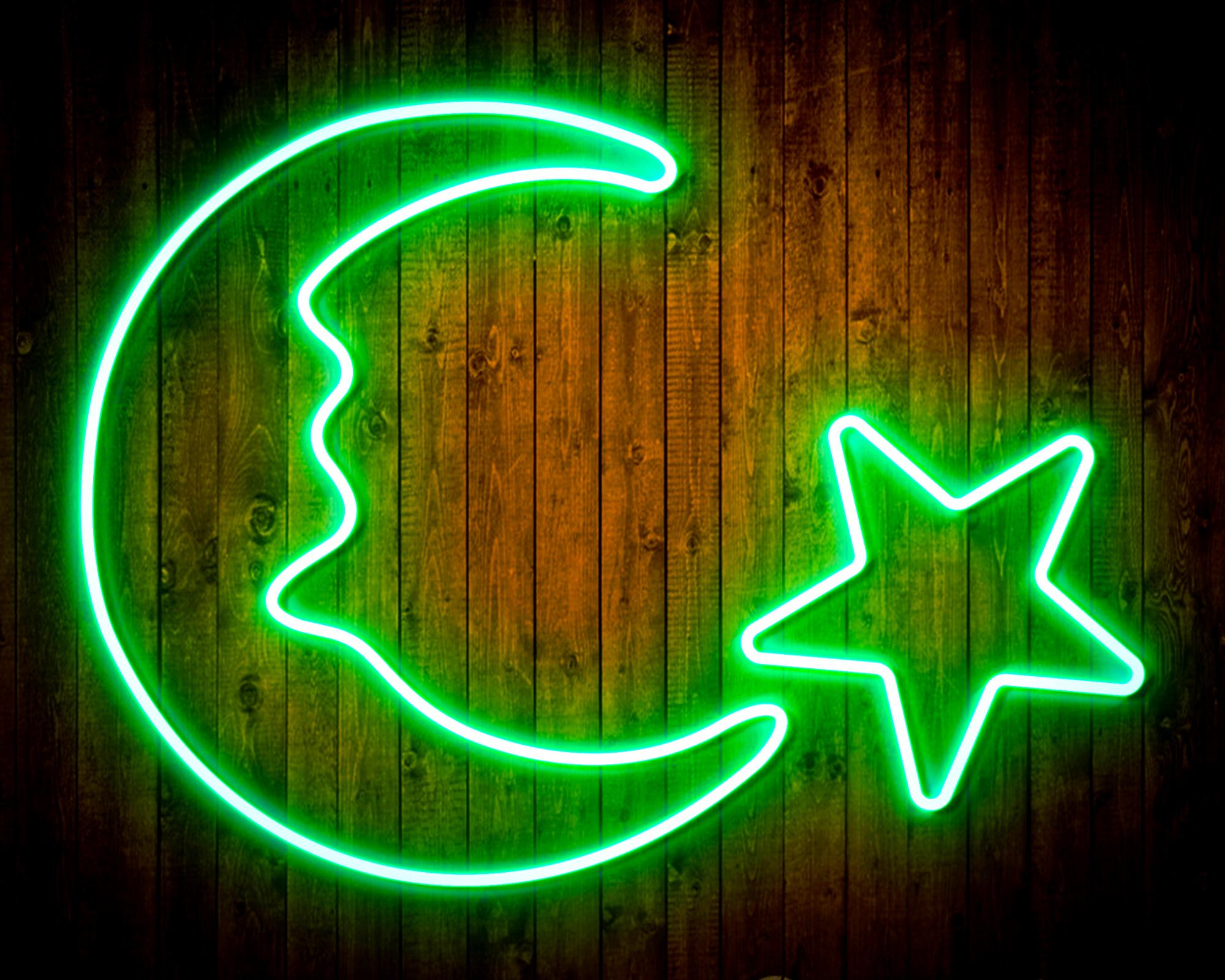 Moon and Star LED Neon Sign