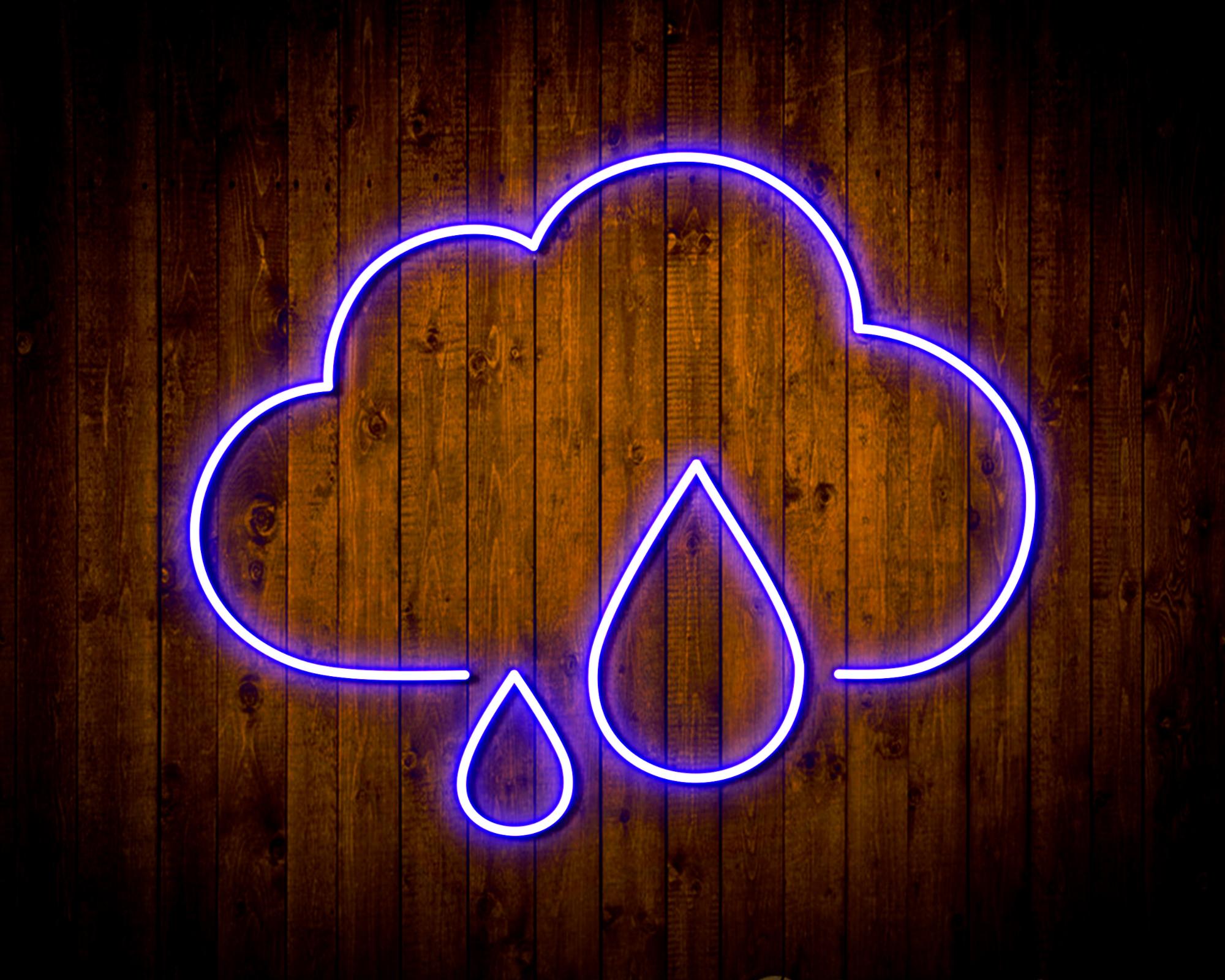 Cloud and Rain Droplet LED Neon Sign Wall Light