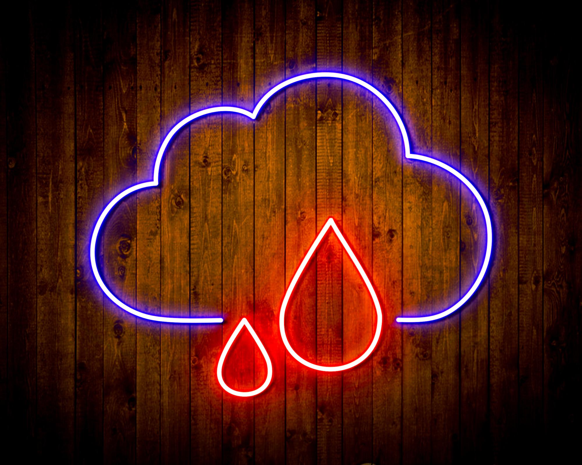 Cloud and Rain Droplet LED Neon Sign Wall Light