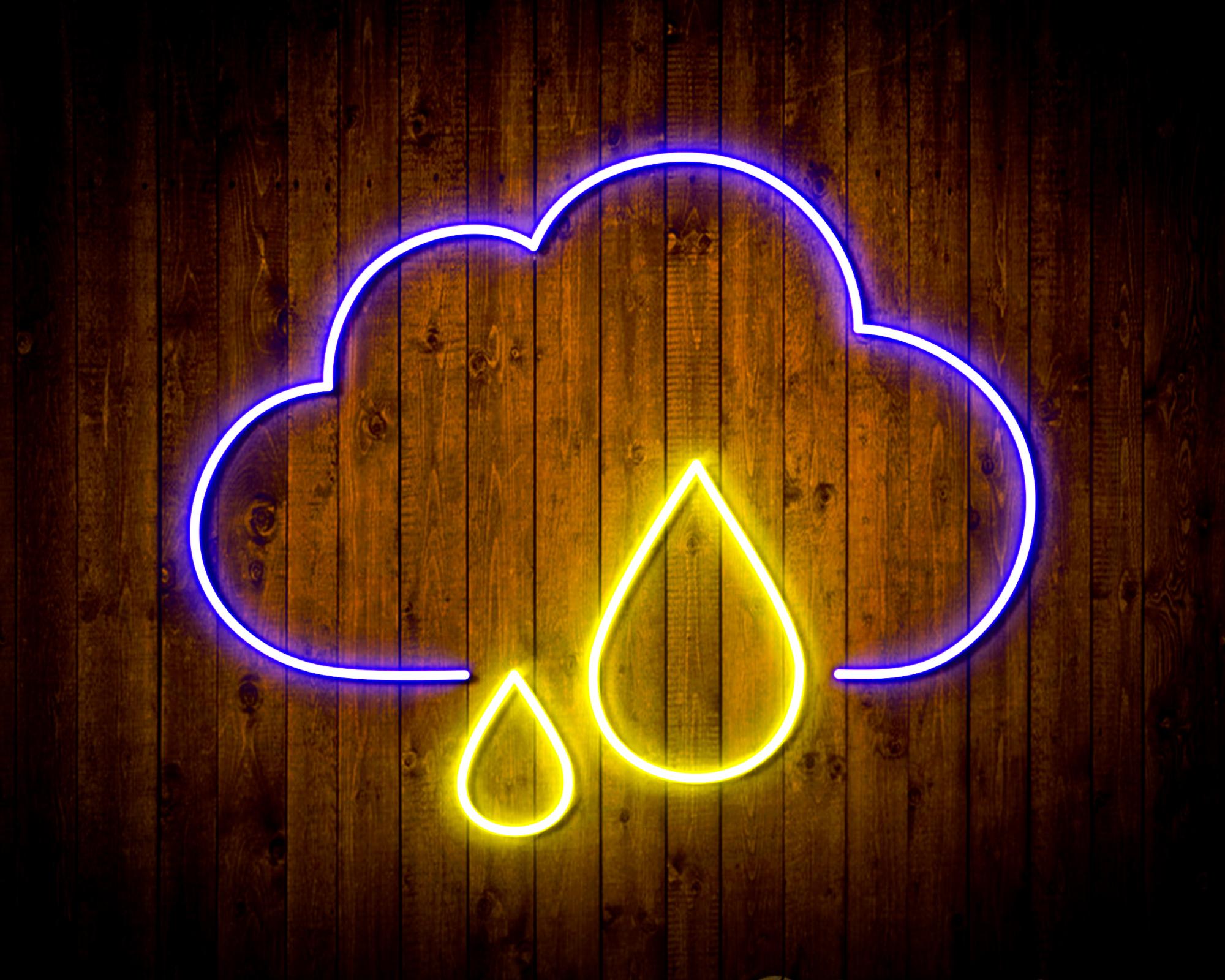 Cloud and Rain Droplet LED Neon Sign Wall Light