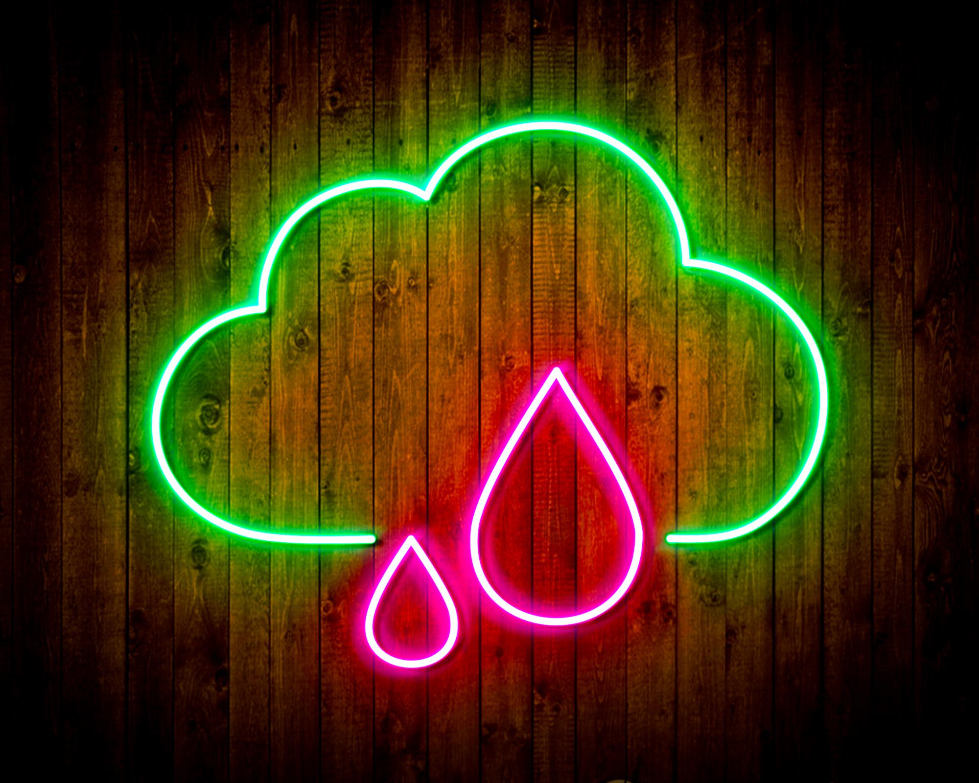 Cloud and Rain Droplet LED Neon Sign Wall Light