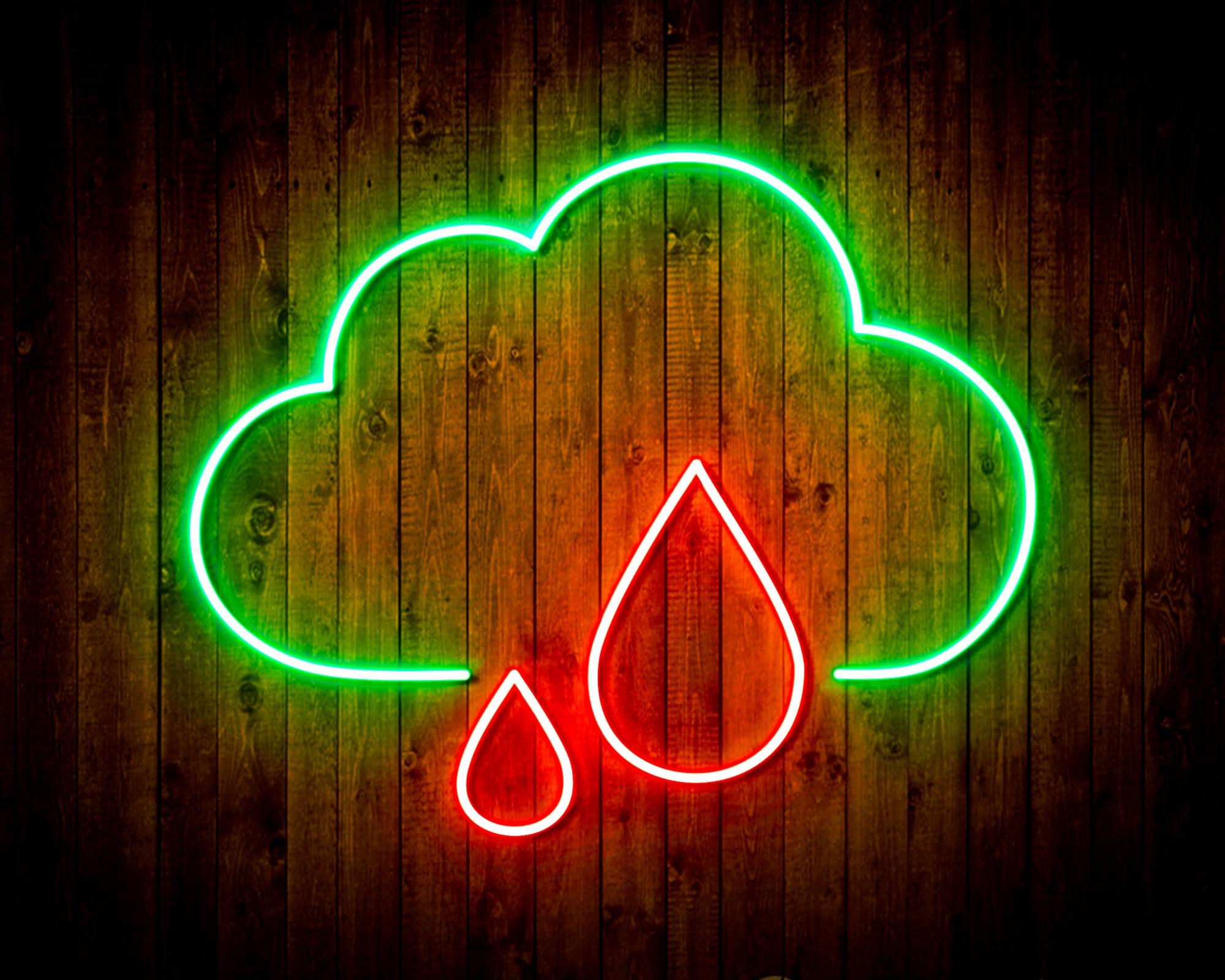 Cloud and Rain Droplet LED Neon Sign Wall Light