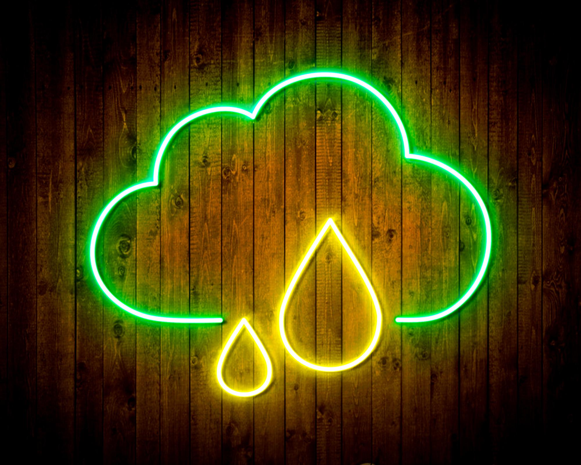 Cloud and Rain Droplet LED Neon Sign Wall Light