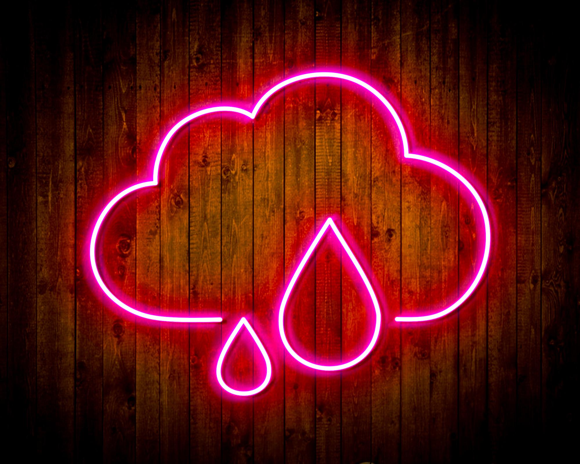 Cloud and Rain Droplet LED Neon Sign Wall Light