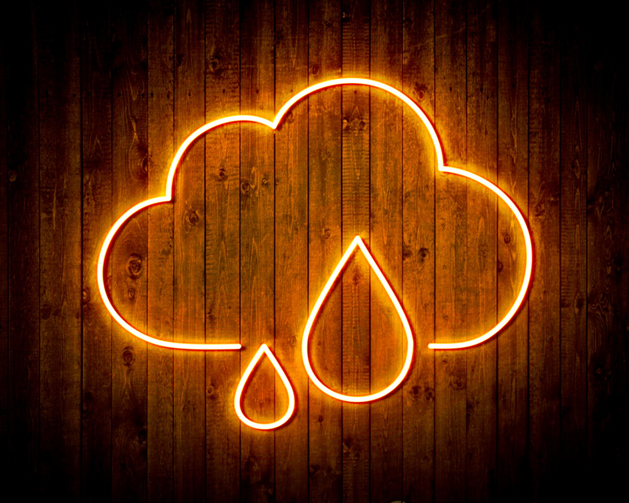 Cloud and Rain Droplet LED Neon Sign Wall Light