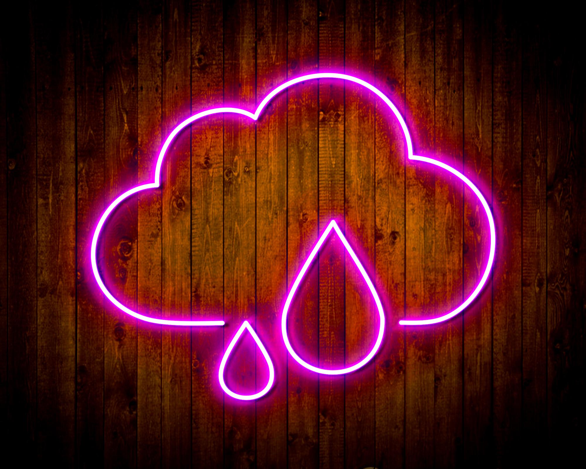 Cloud and Rain Droplet LED Neon Sign