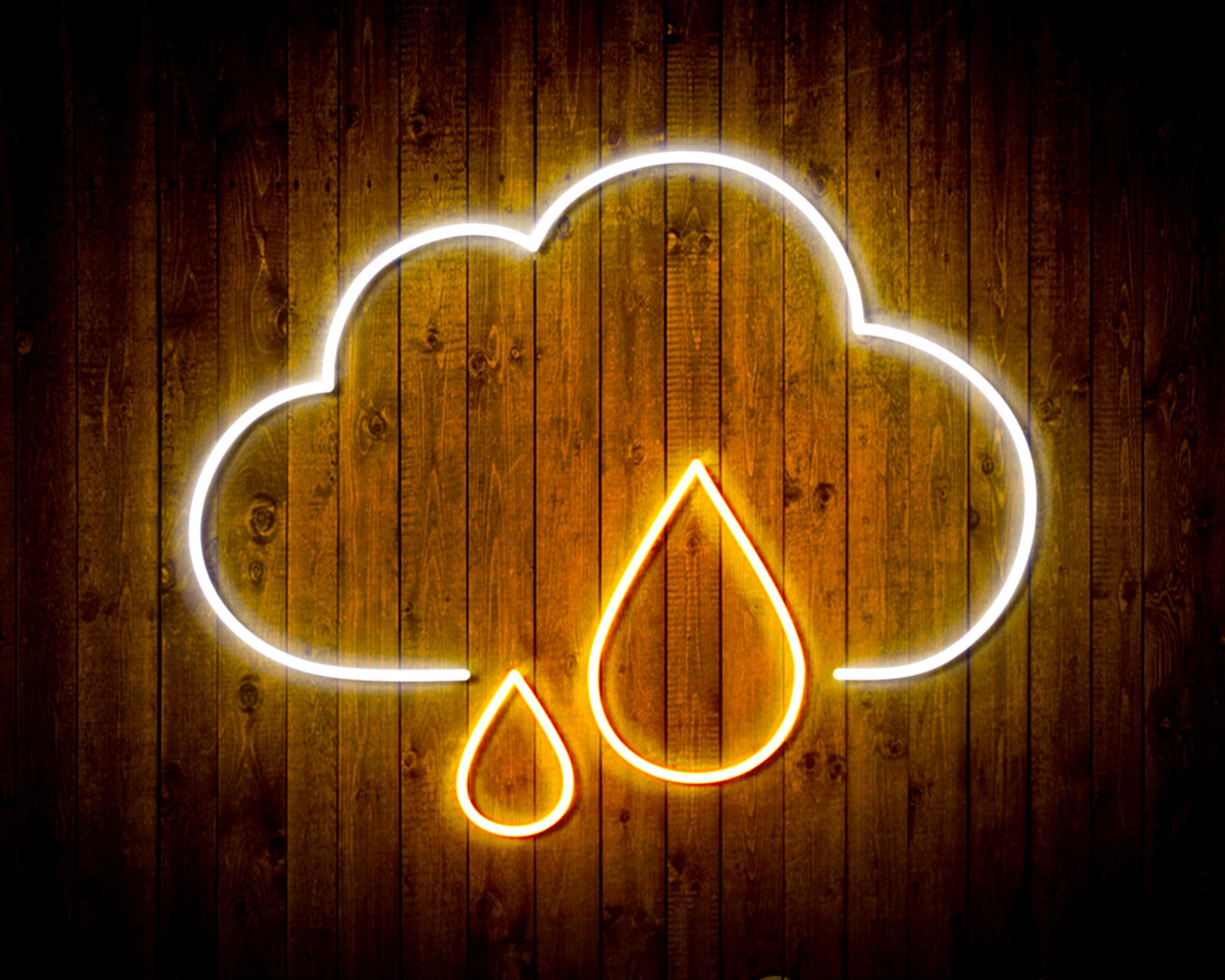 Cloud and Rain Droplet LED Neon Sign Wall Light