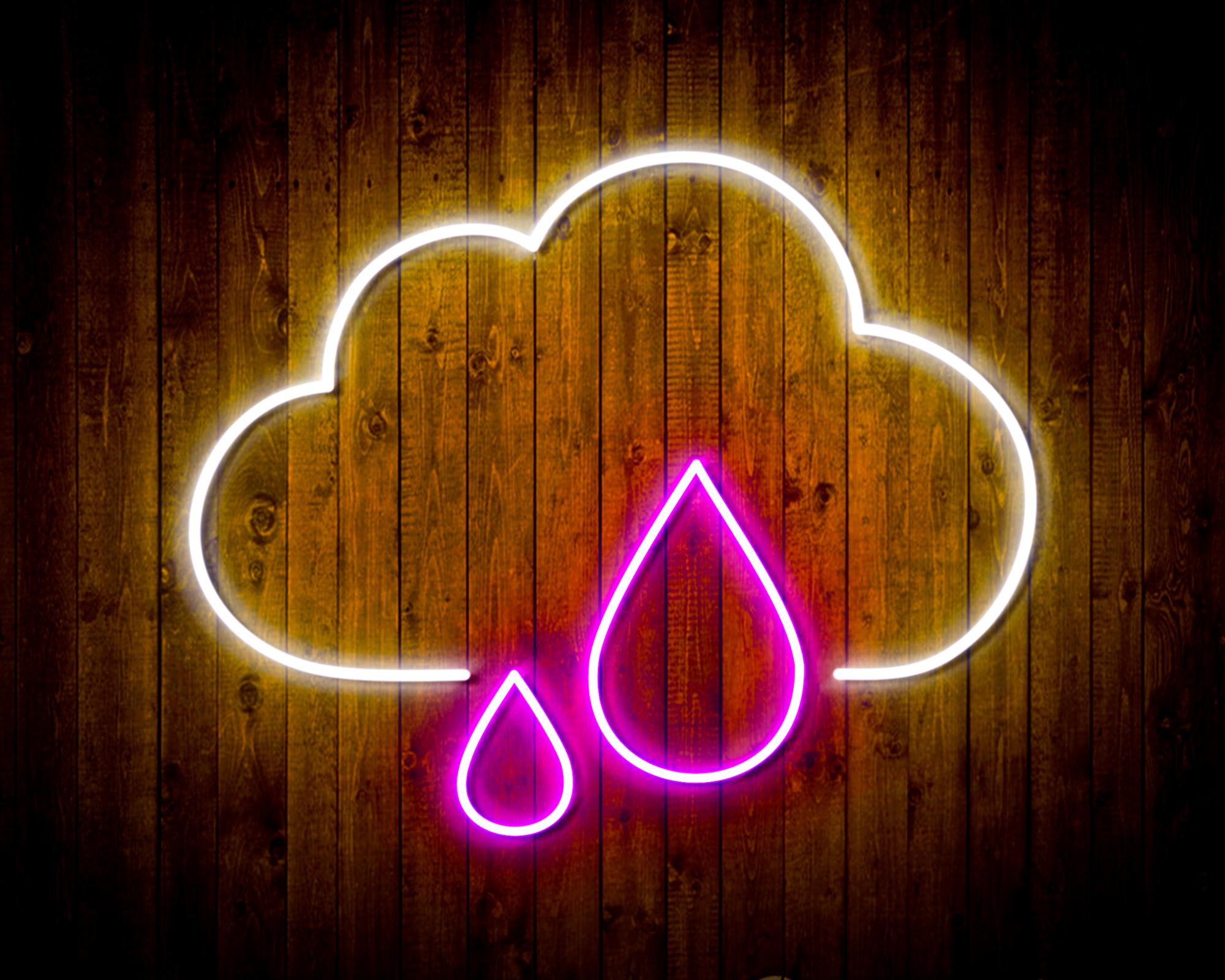 Cloud and Rain Droplet LED Neon Sign Wall Light