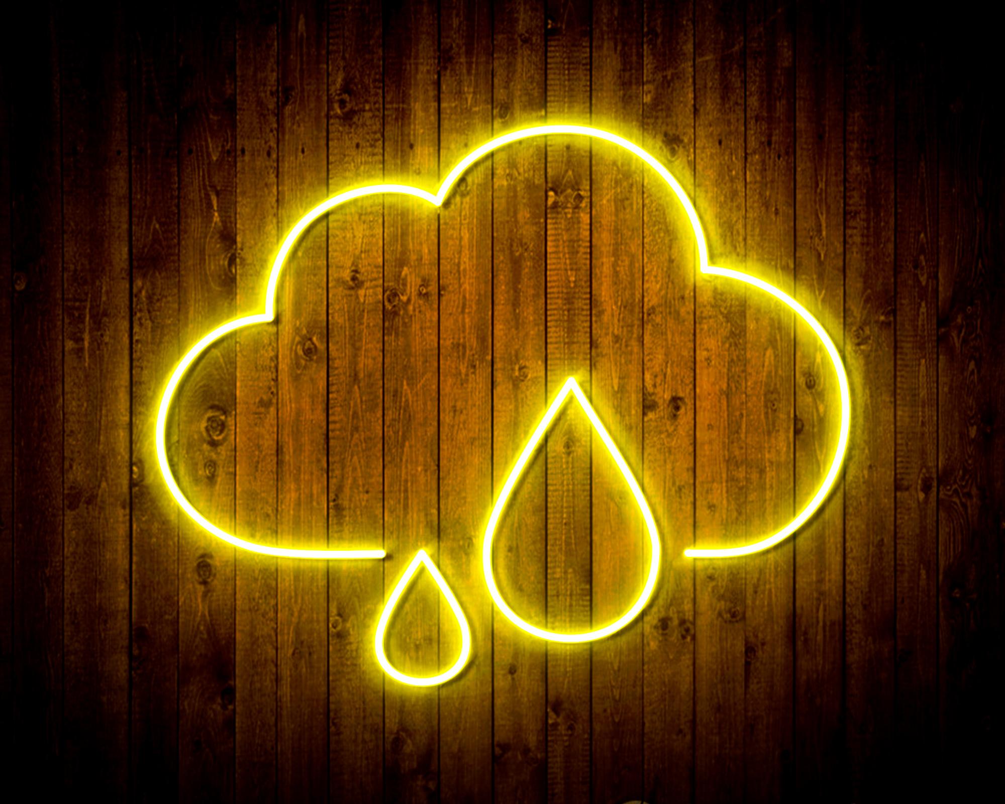 Cloud and Rain Droplet LED Neon Sign Wall Light