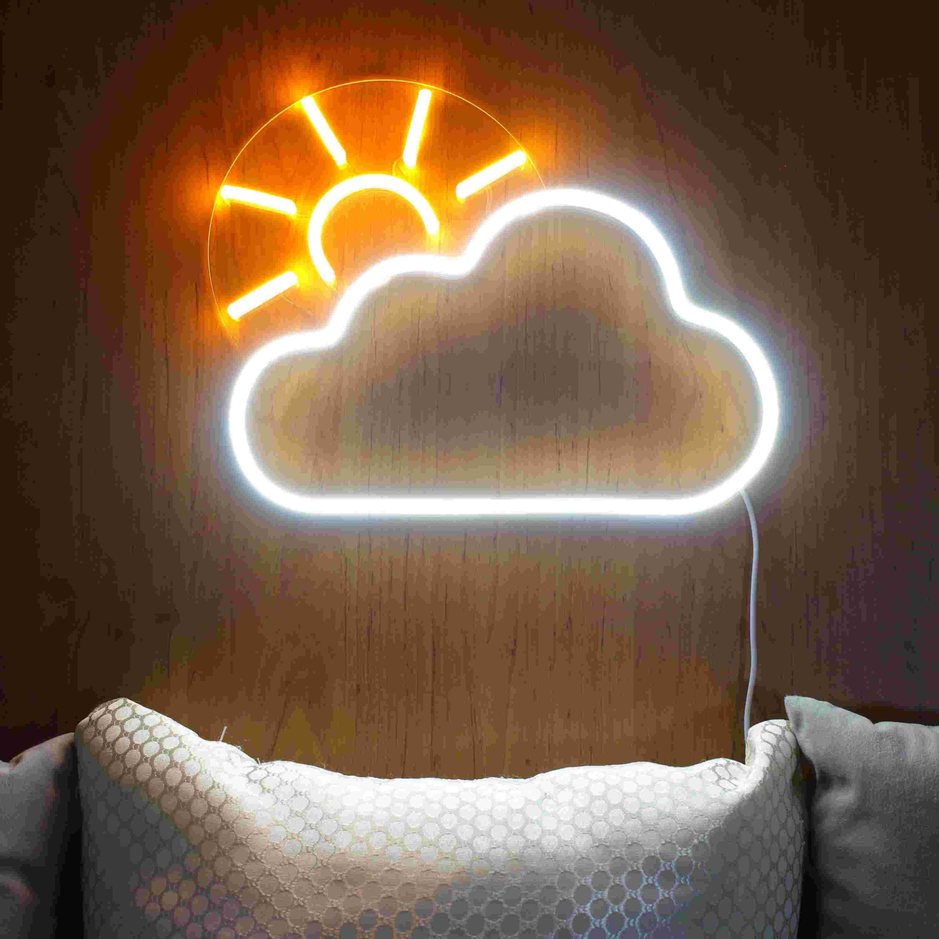 Sun and Cloud LED Neon Sign